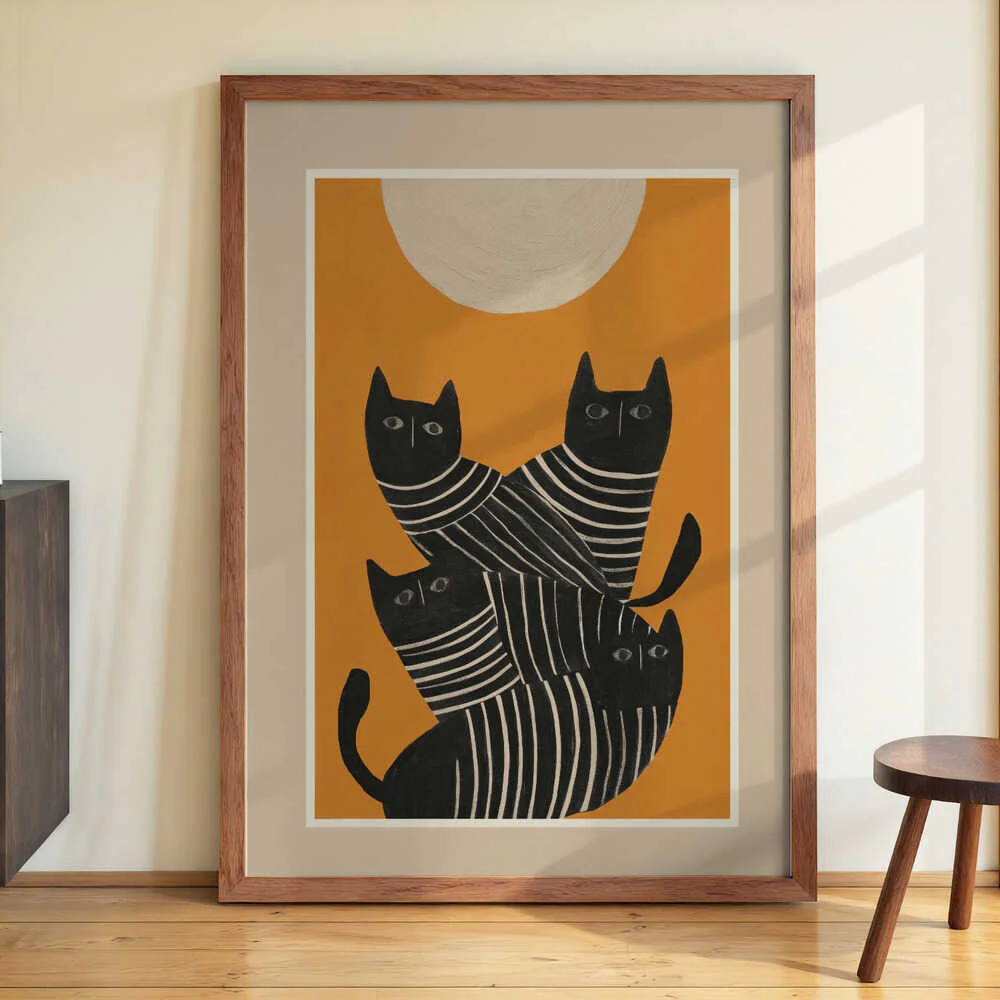 Abstract Black Cats by City Art - Image 3