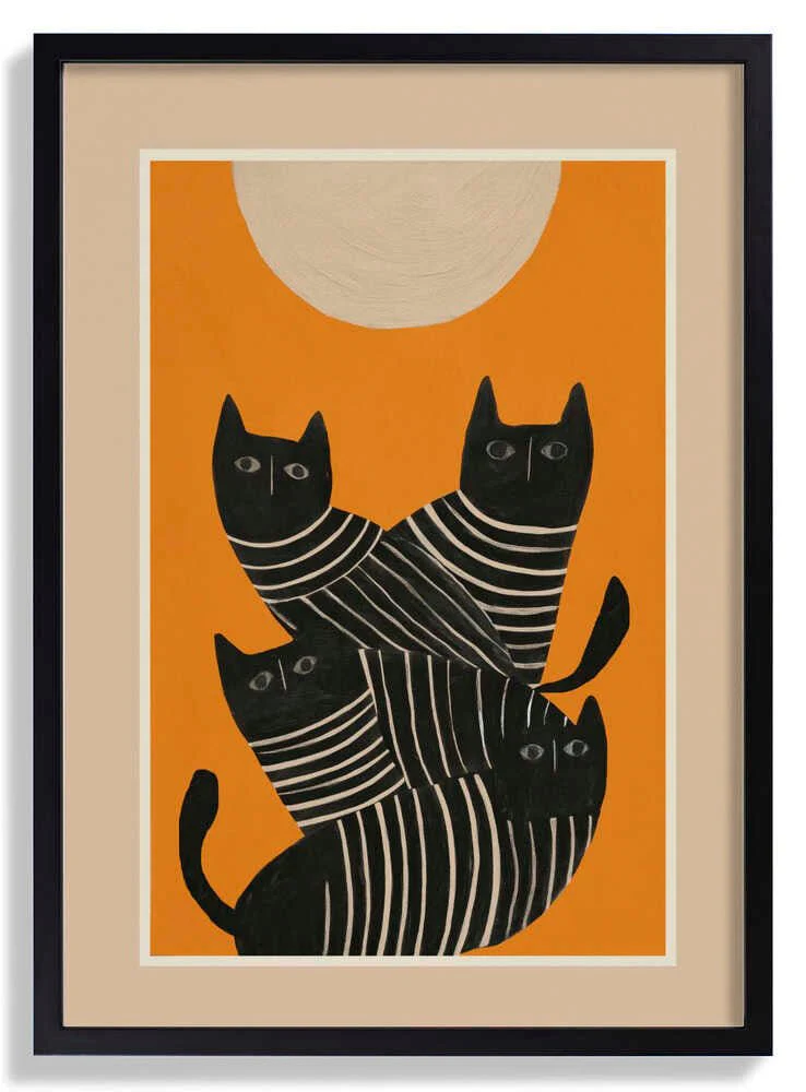 Abstract Black Cats by City Art - Image 6