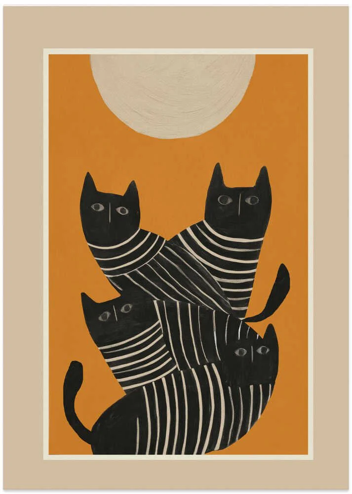 Abstract Black Cats by City Art - Image 8