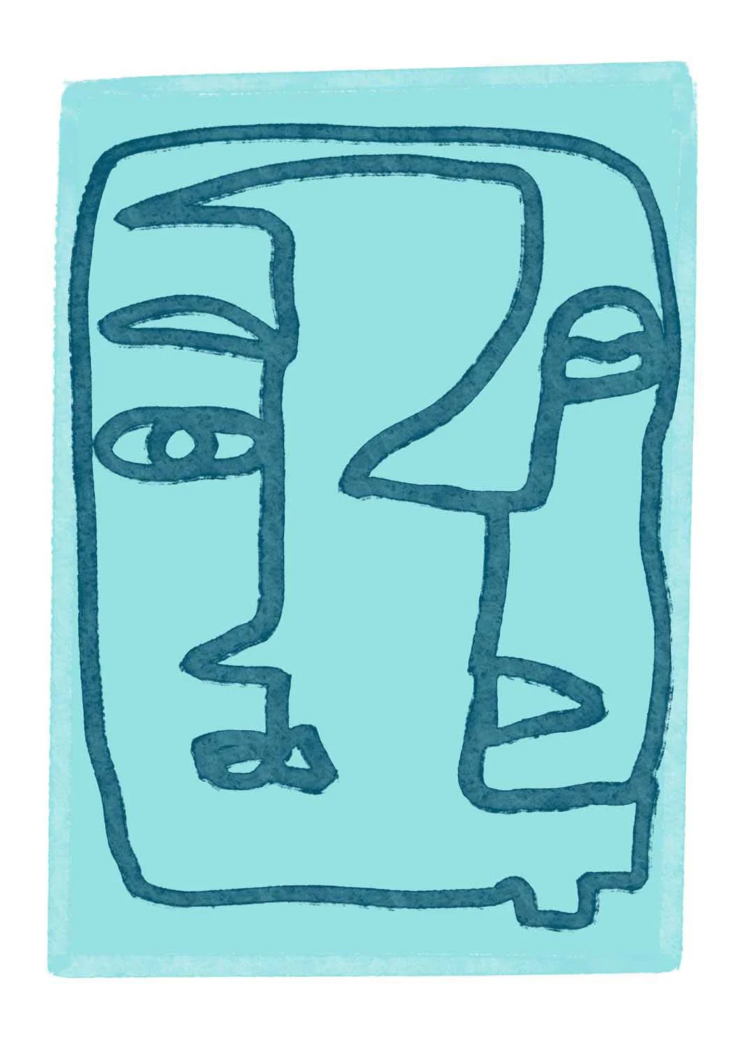Abstract Blue Face by Sharyn Bursic - Image 7