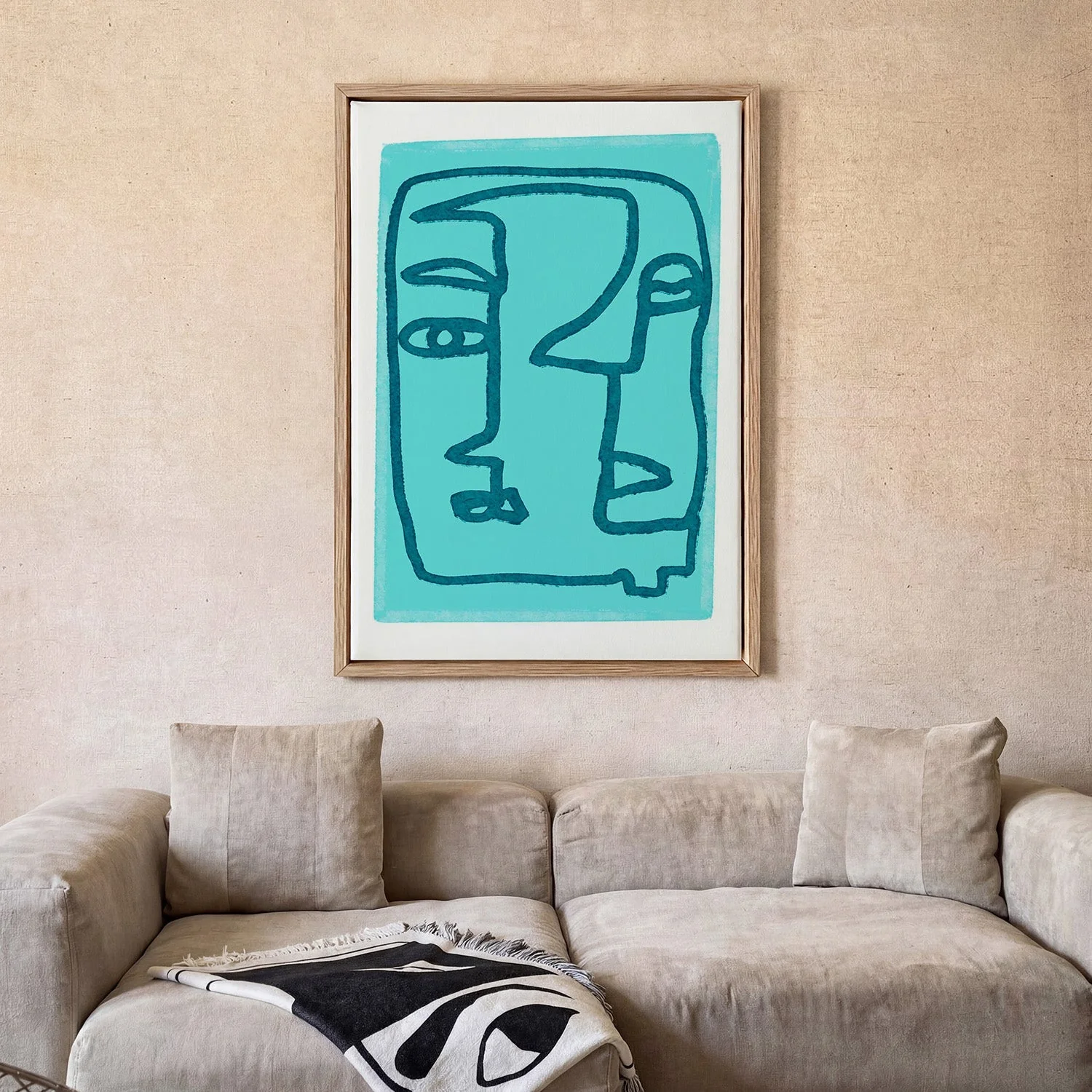 Abstract Blue Face by Sharyn Bursic - Image 2