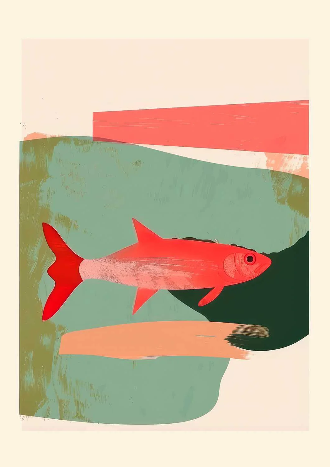 Abstract Red Fish by Nadjaa - Image 7