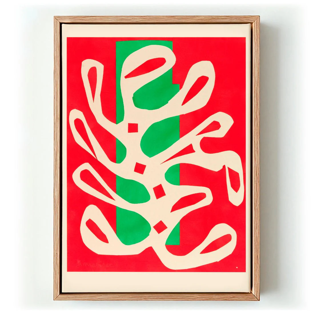 Algue blanche sur fond rouge et vert by Henri Matisse