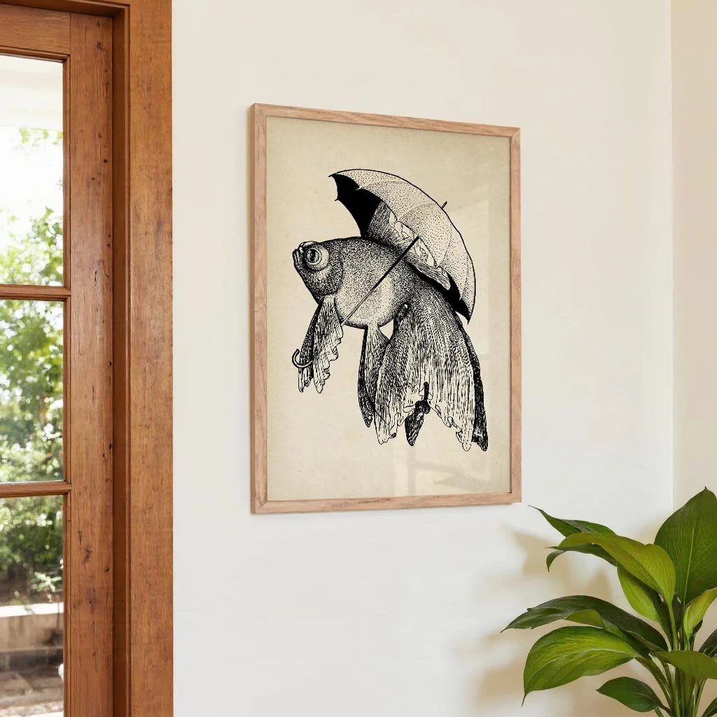 Antique Fish with Umbrella - Image 4