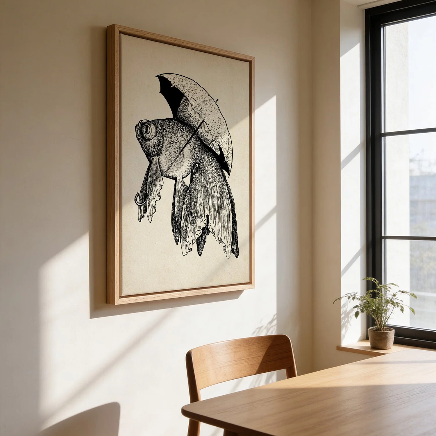 Antique Fish with Umbrella - Image 3