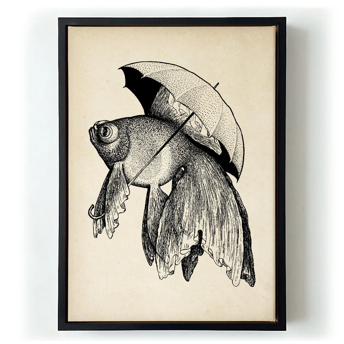Antique Fish with Umbrella - Image 5
