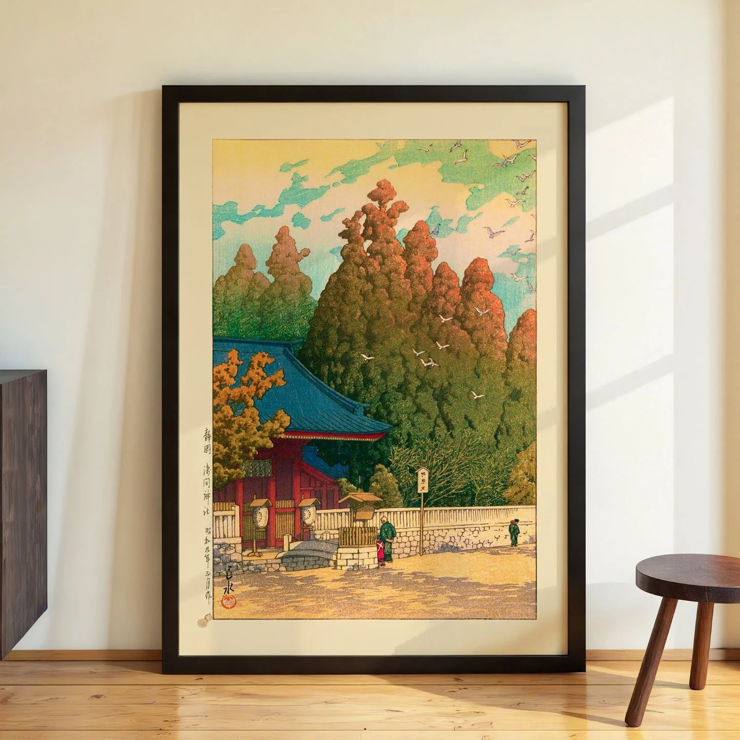 Asama Shrine in Shizuoka Art Print by Hasui - Image 3