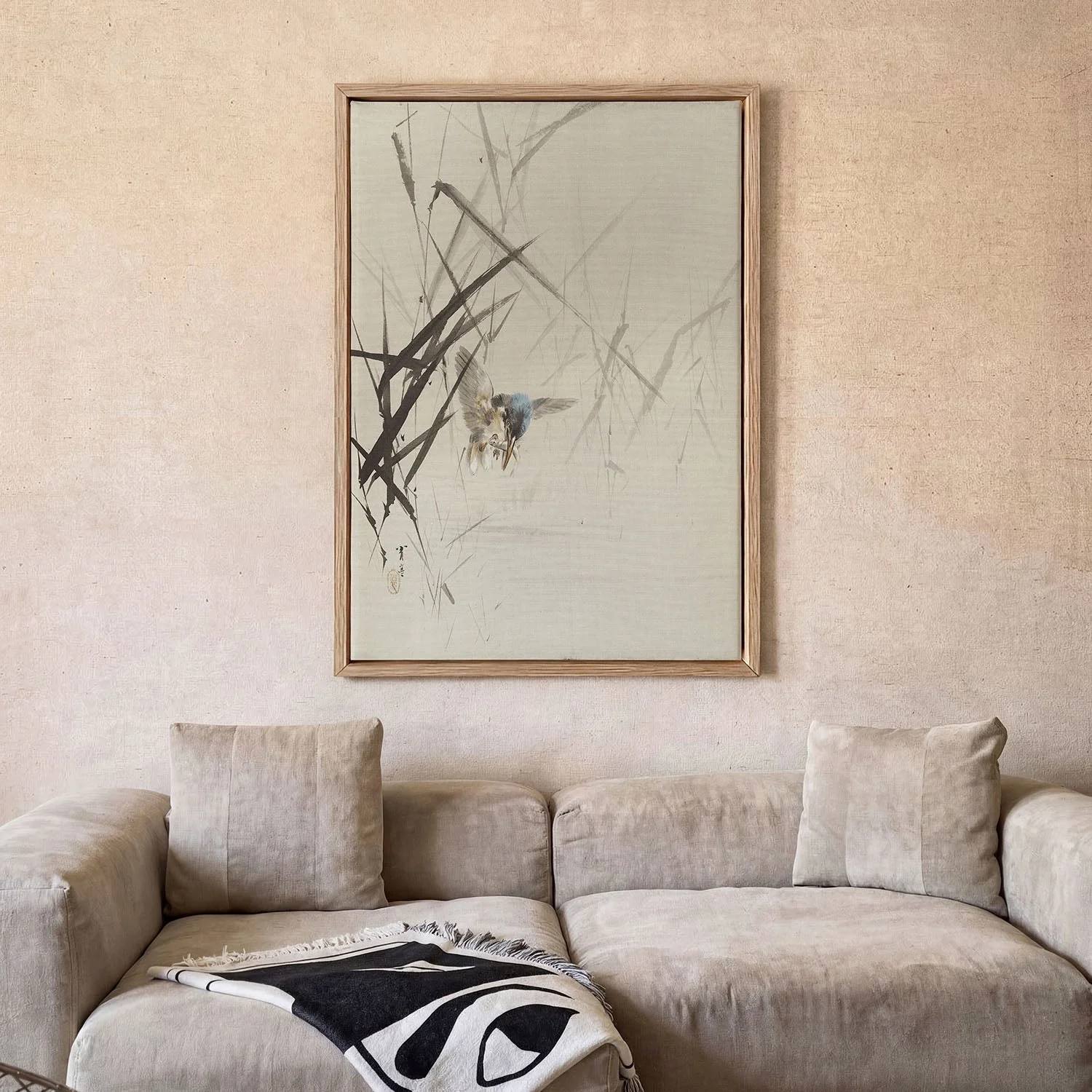 Bird Catching Fish Among Reeds by Watanabe Seitei - Image 2