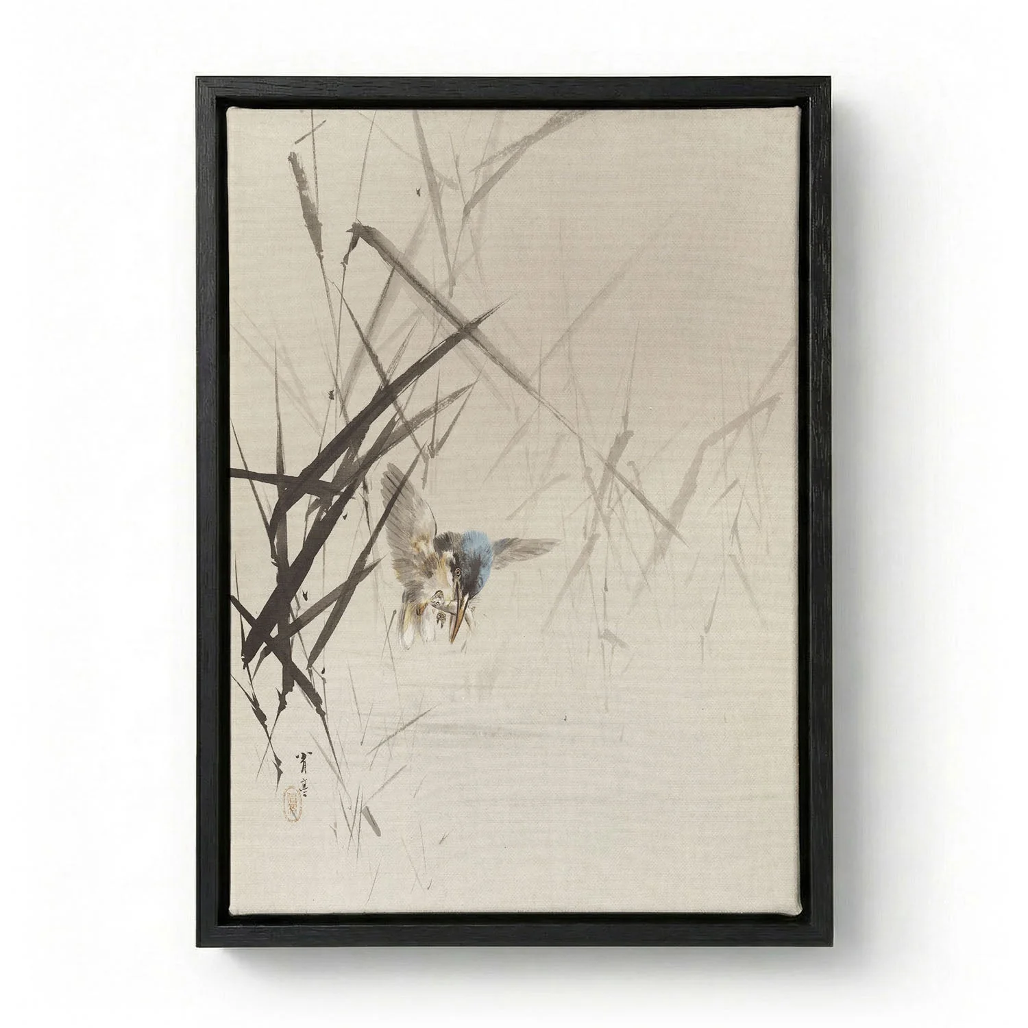 Bird Catching Fish Among Reeds by Watanabe Seitei - Image 5