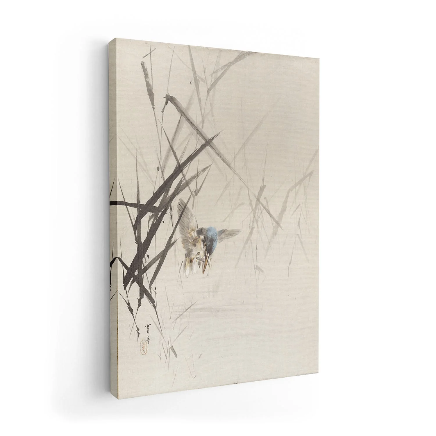 Bird Catching Fish Among Reeds by Watanabe Seitei - Image 7