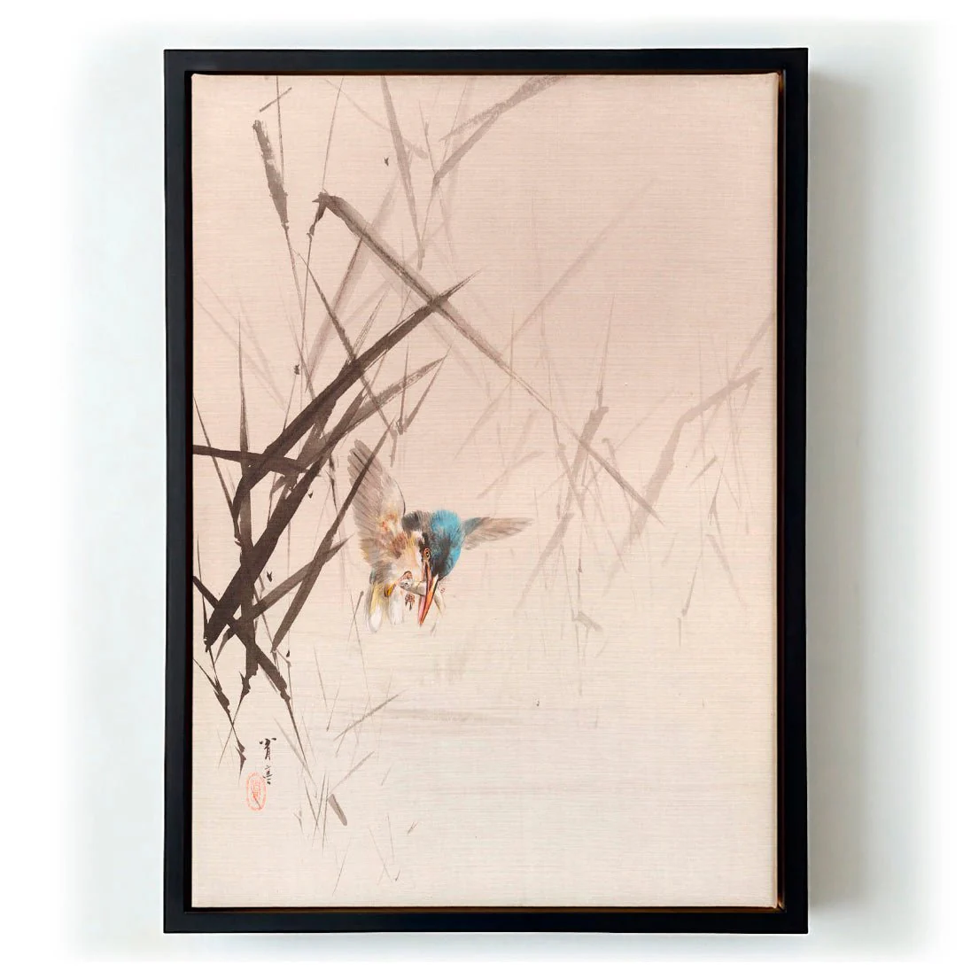 Bird Catching Fish Among Reeds by WANTANABE SEITEI - Image 5