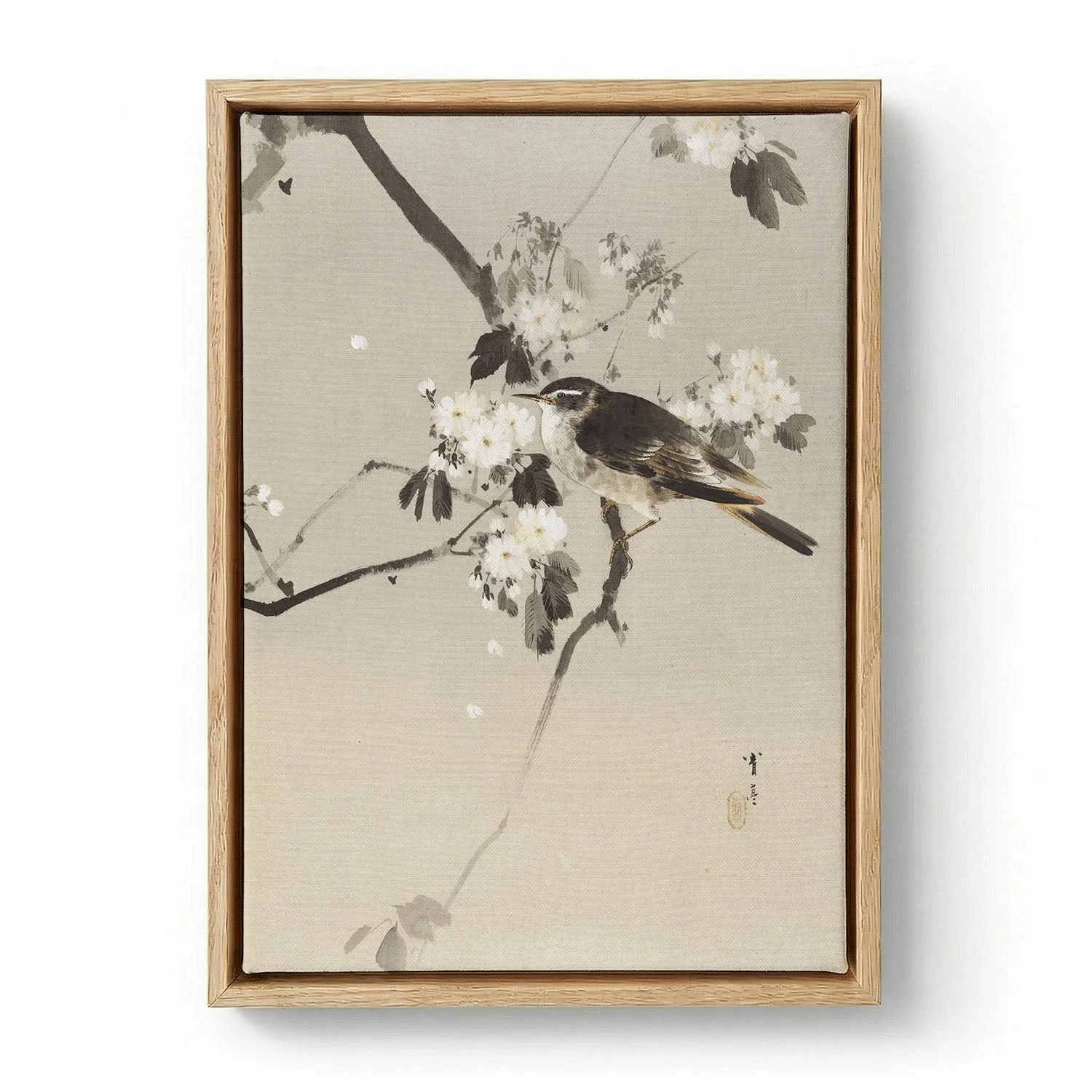 Birds on a Flowering Branch (1887) by Watanabe Seitei