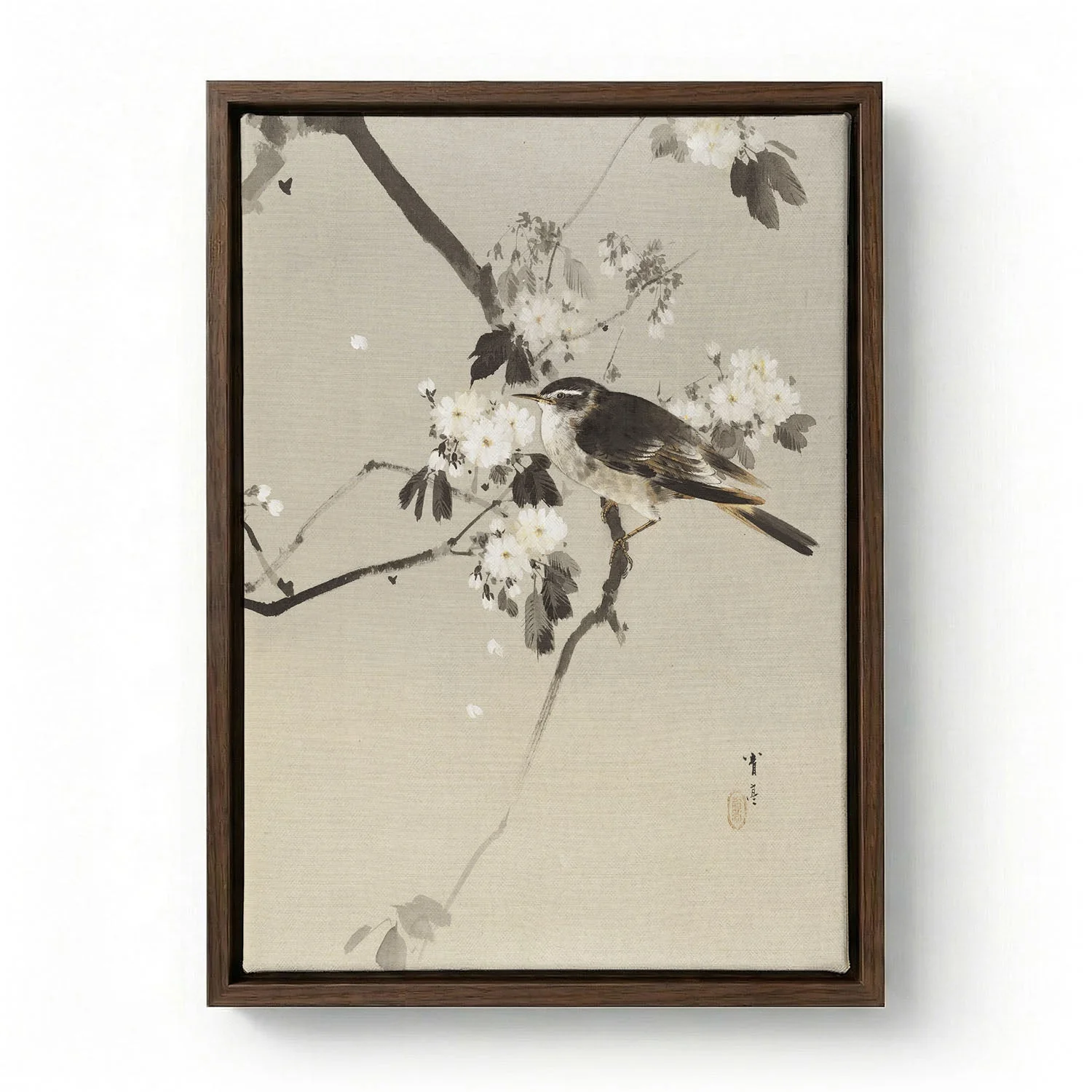 Birds on a Flowering Branch (1887) by Watanabe Seitei - Image 6