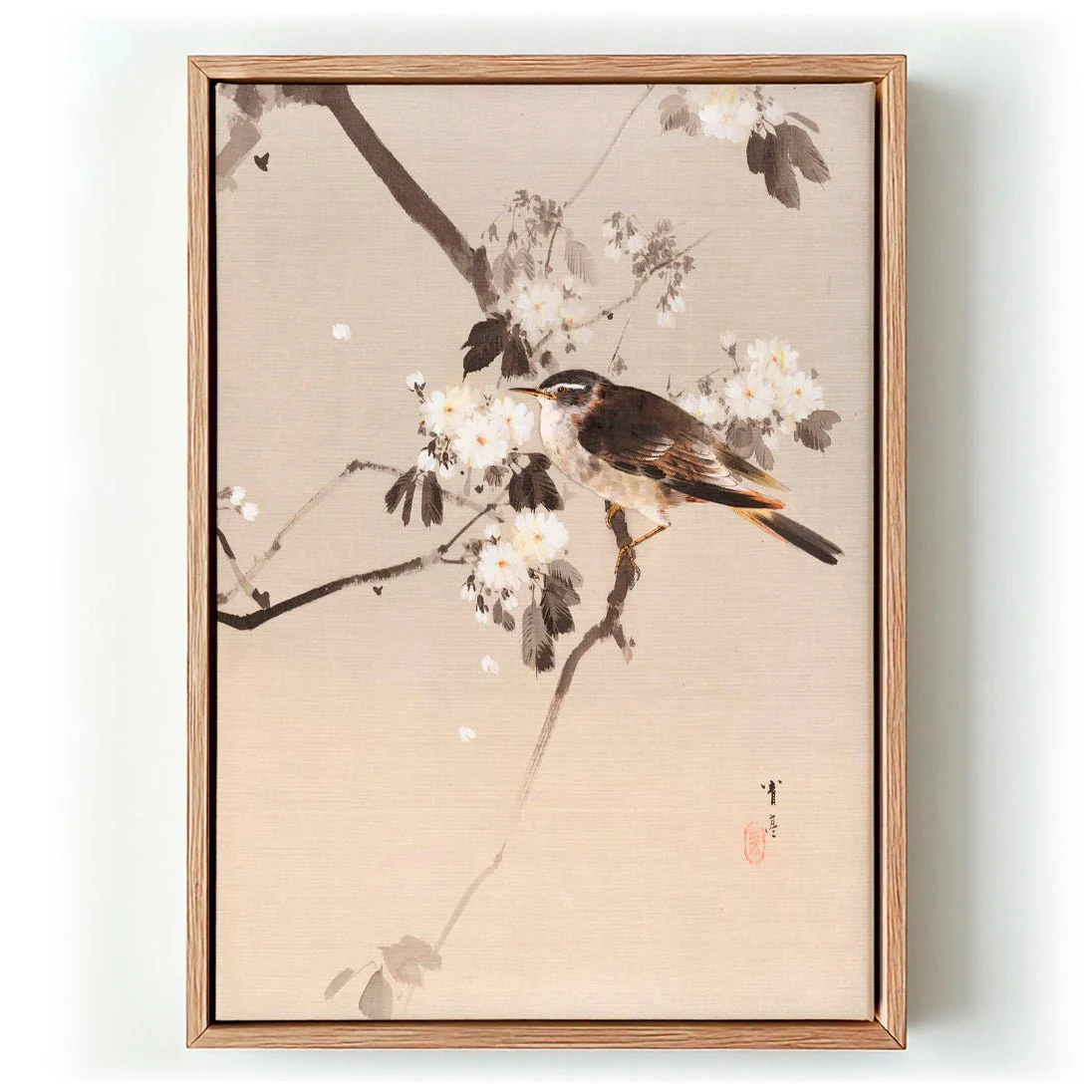 Birds on a Flowering Branch (1887) by WANTANABE SEITEI