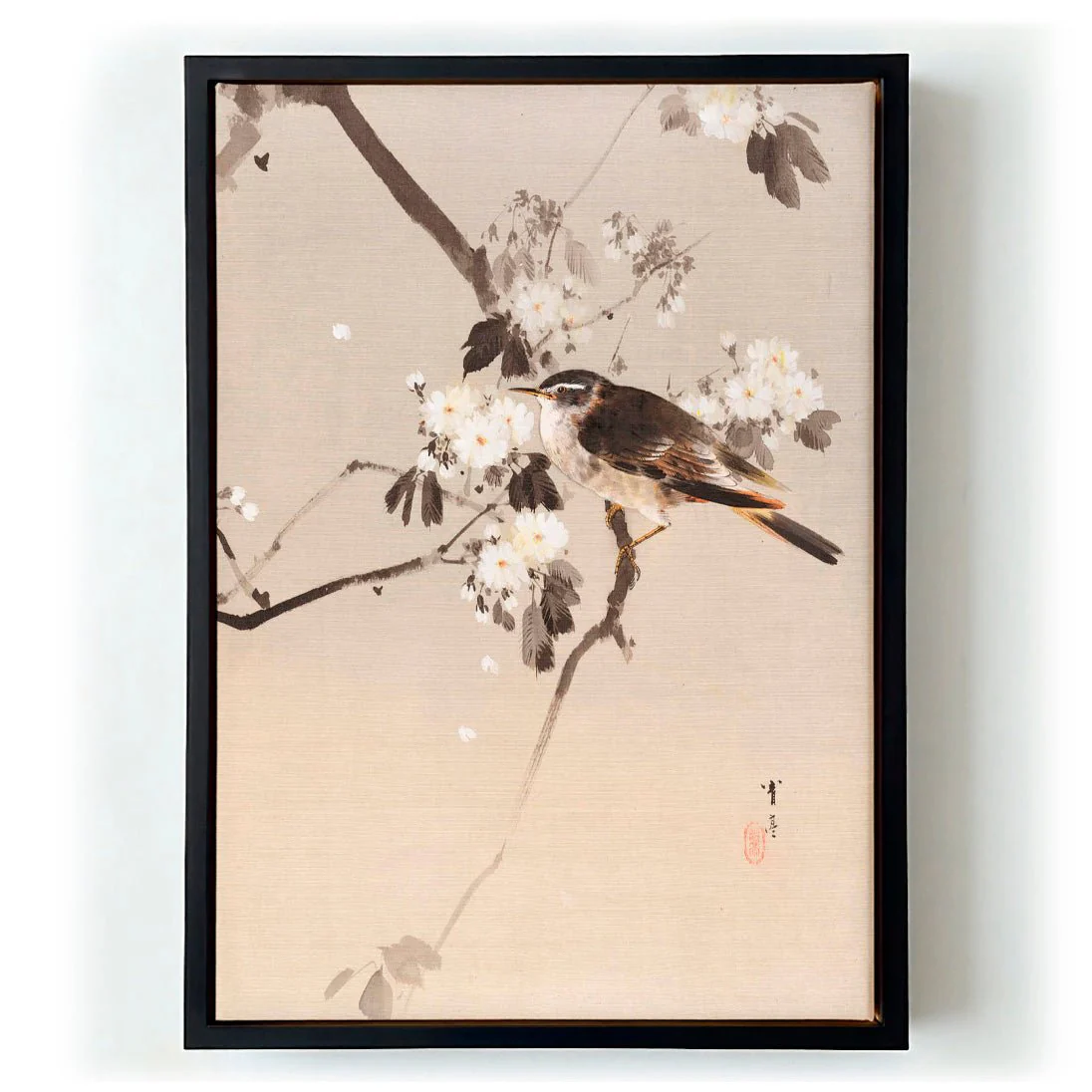 Birds on a Flowering Branch (1887) by WANTANABE SEITEI - Image 5