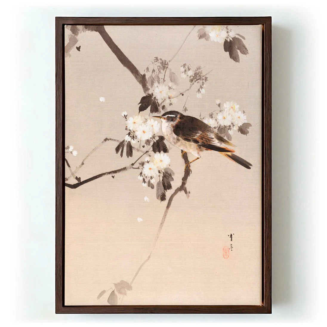 Birds on a Flowering Branch (1887) by WANTANABE SEITEI - Image 6