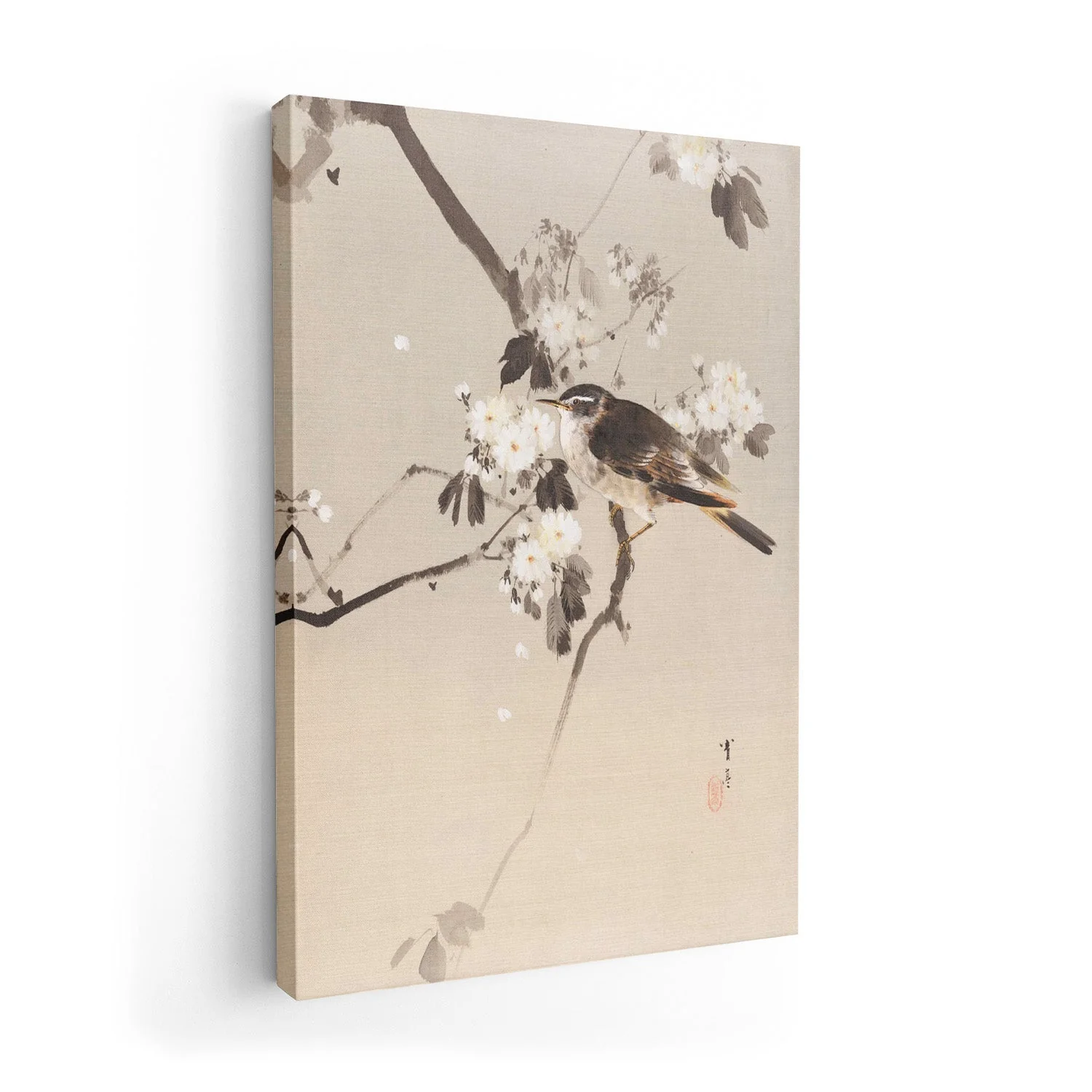 Birds on a Flowering Branch (1887) by WANTANABE SEITEI - Image 7