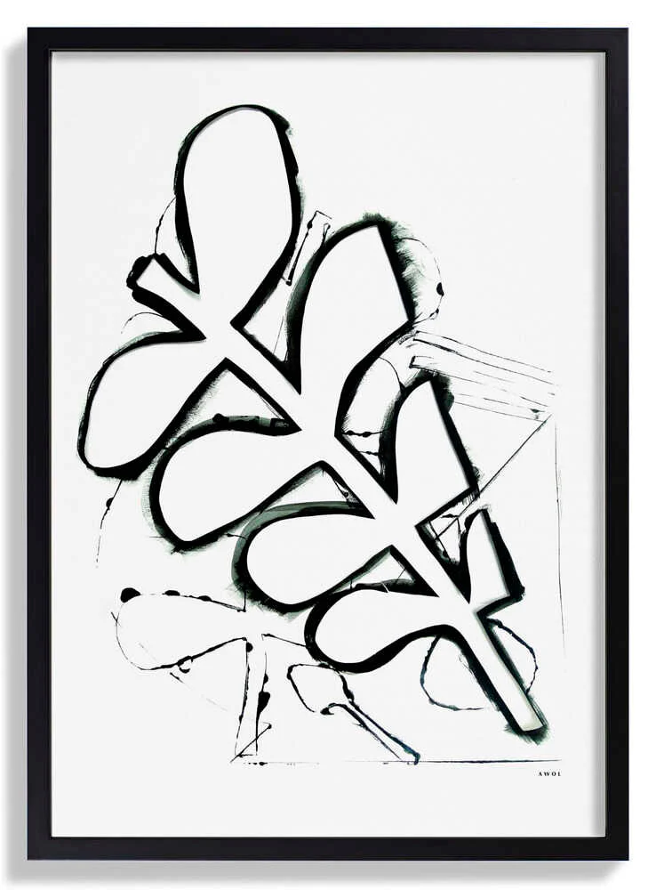 Black And White Abstract Leaf by Awol Art Alex - Image 6