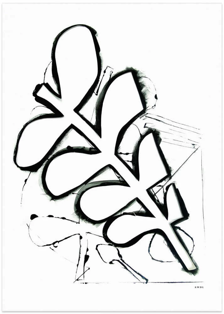 Black And White Abstract Leaf by Awol Art Alex - Image 8