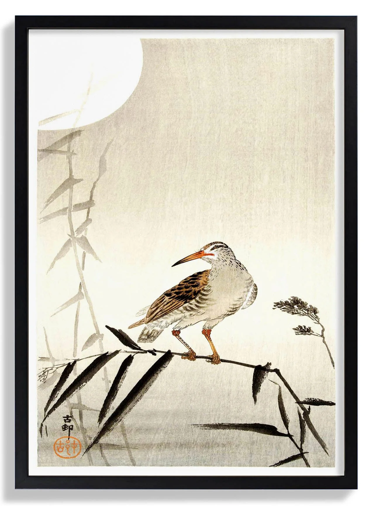 Black Horseman on Bamboo by Ohara Koson - Image 6