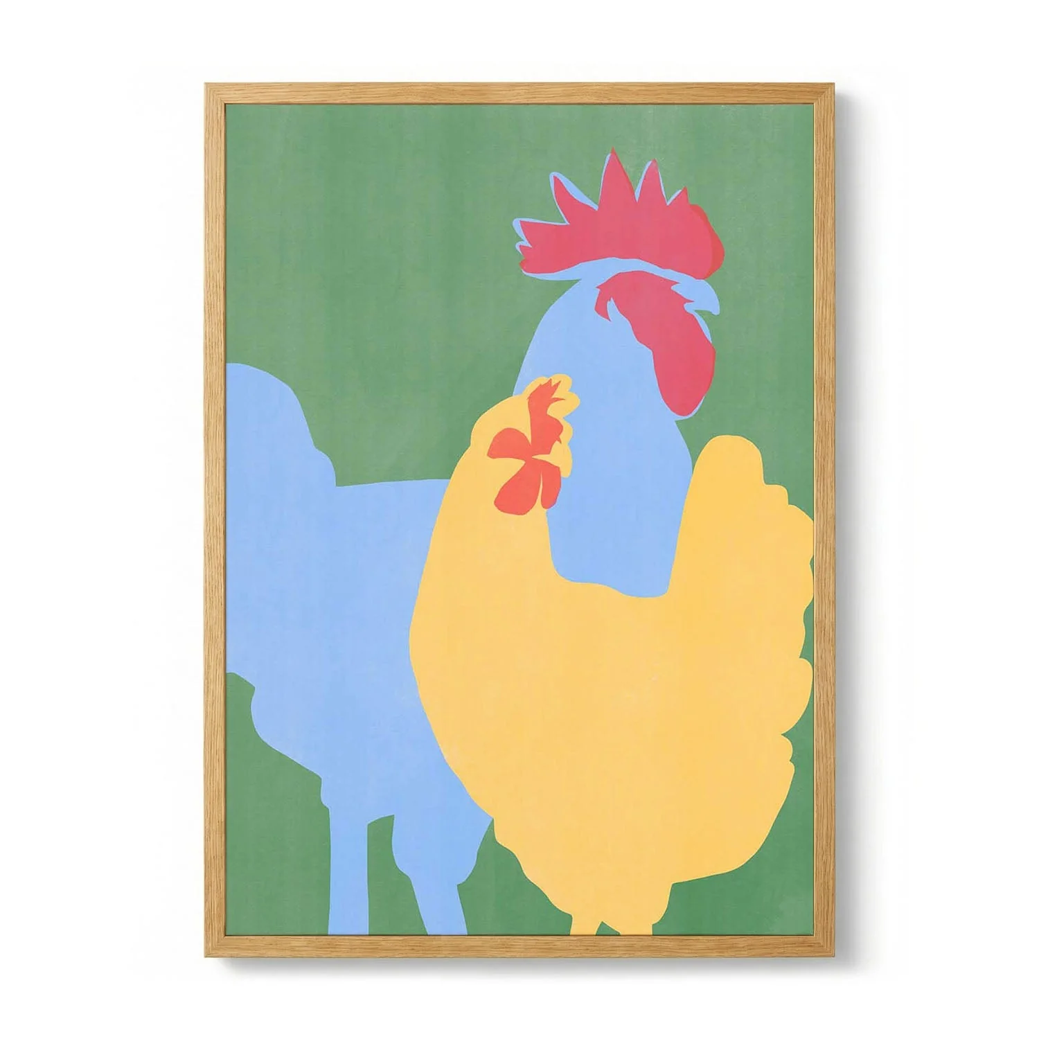 Blue Rooster Yellow Hen by Little Dean