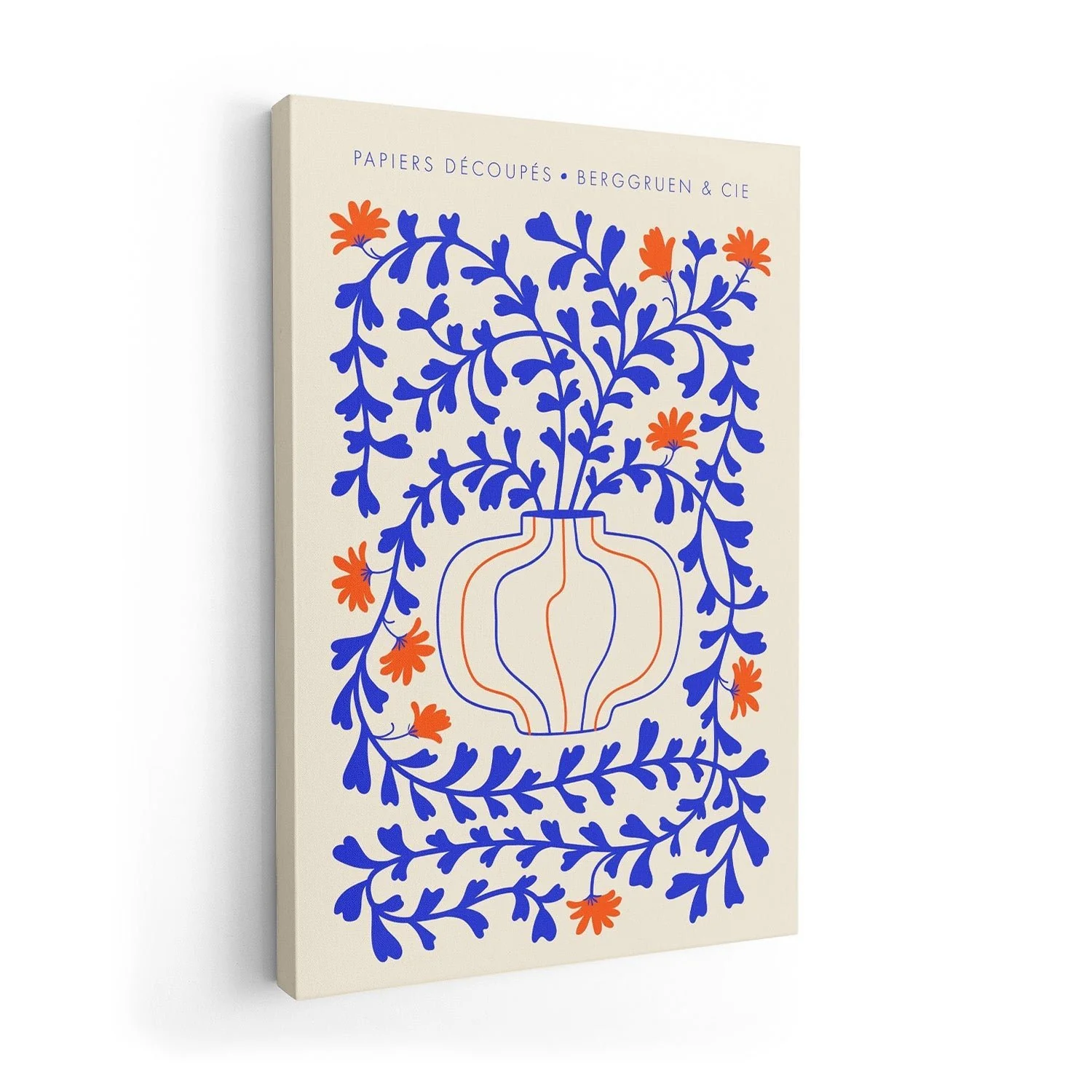 Blue Vines Orange Flowers Papiers Découpés Art Exhibition - Image 7