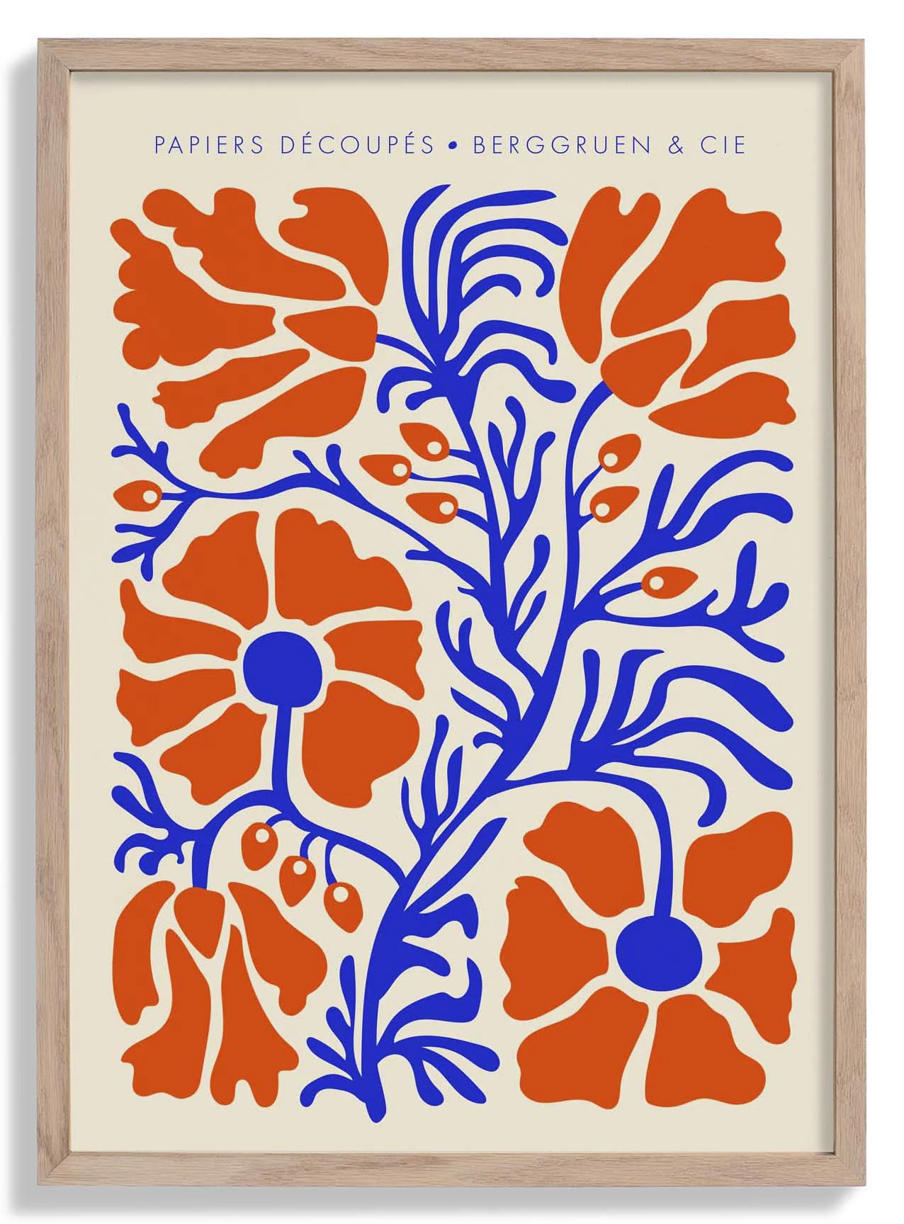Blumen Blue Orange Papiers Découpés Art Exhibition