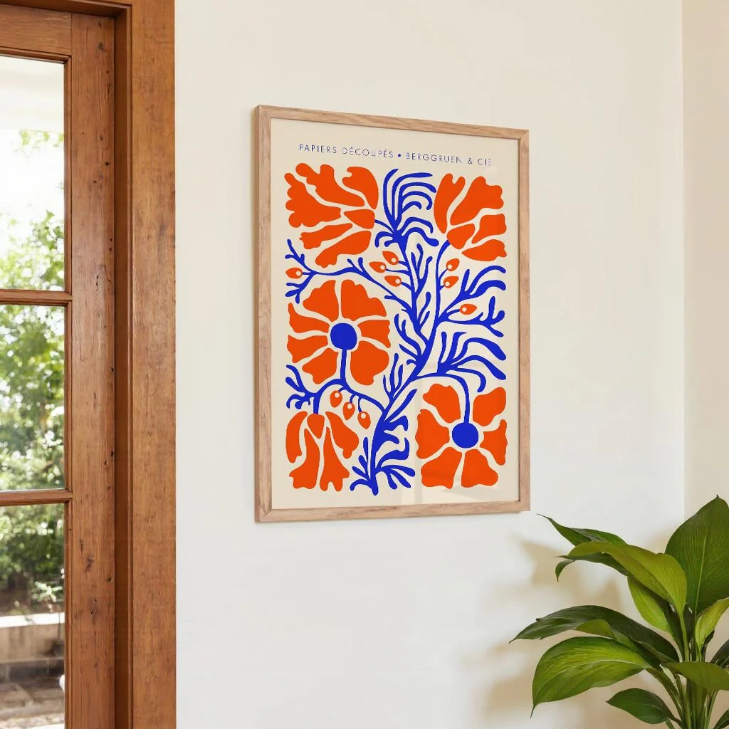 Blumen Blue Orange Papiers Découpés Art Exhibition - Image 4