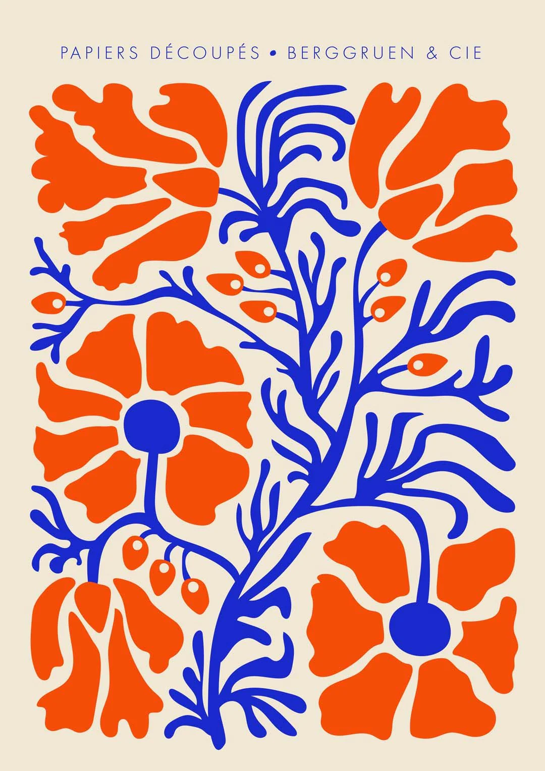Blumen Blue Orange Papiers Découpés Art Exhibition - Image 8