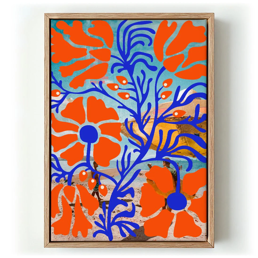 Blumen Blue Orange Papiers Découpés Art Exhibition