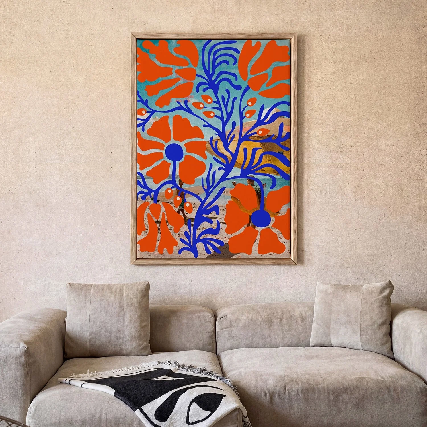 Blumen Blue Orange Papiers Découpés Art Exhibition - Image 2
