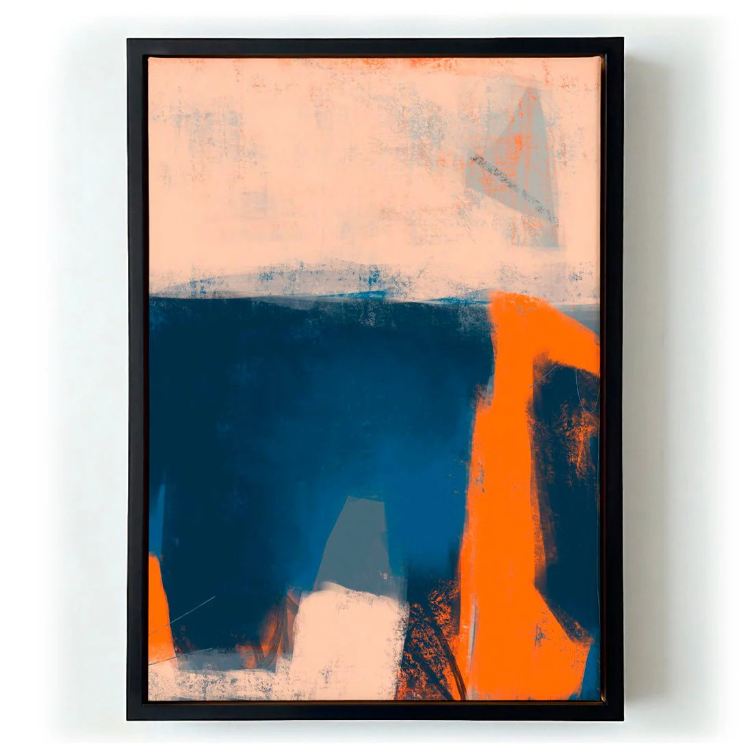 Bold Blue Orange and White Brushstrokes by MANSI SAXENA - Image 5