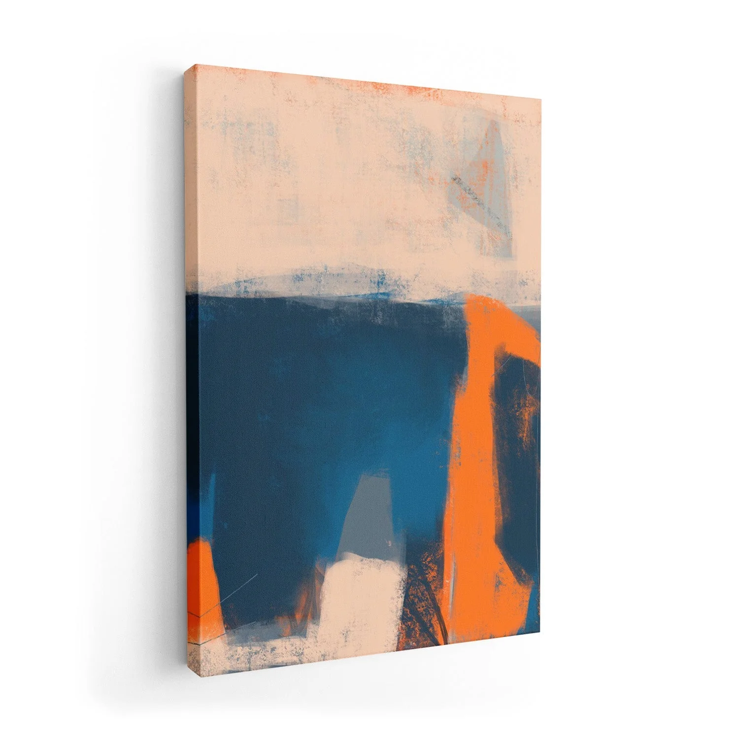 Bold Blue Orange and White Brushstrokes by MANSI SAXENA - Image 7