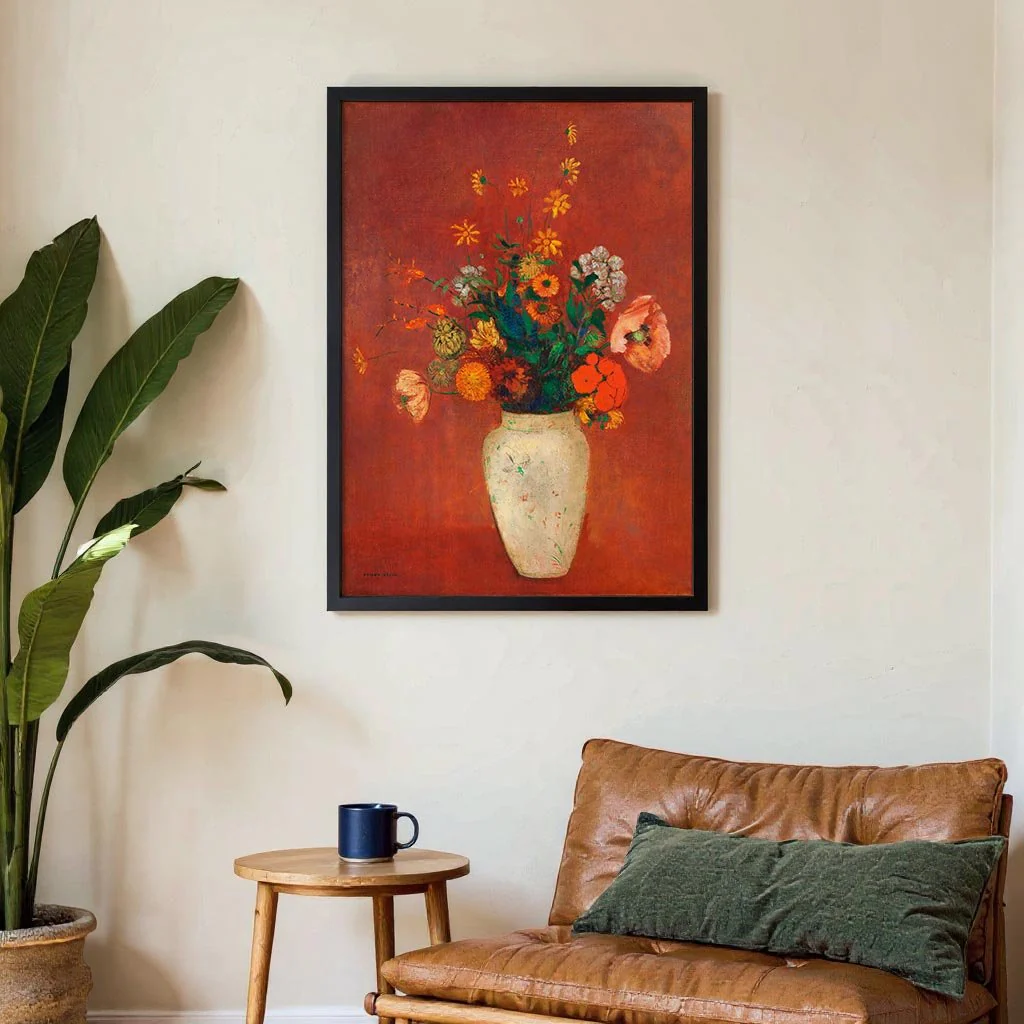 Bouquet in a Chinese Vase Painting by Odilon Redon - Image 3