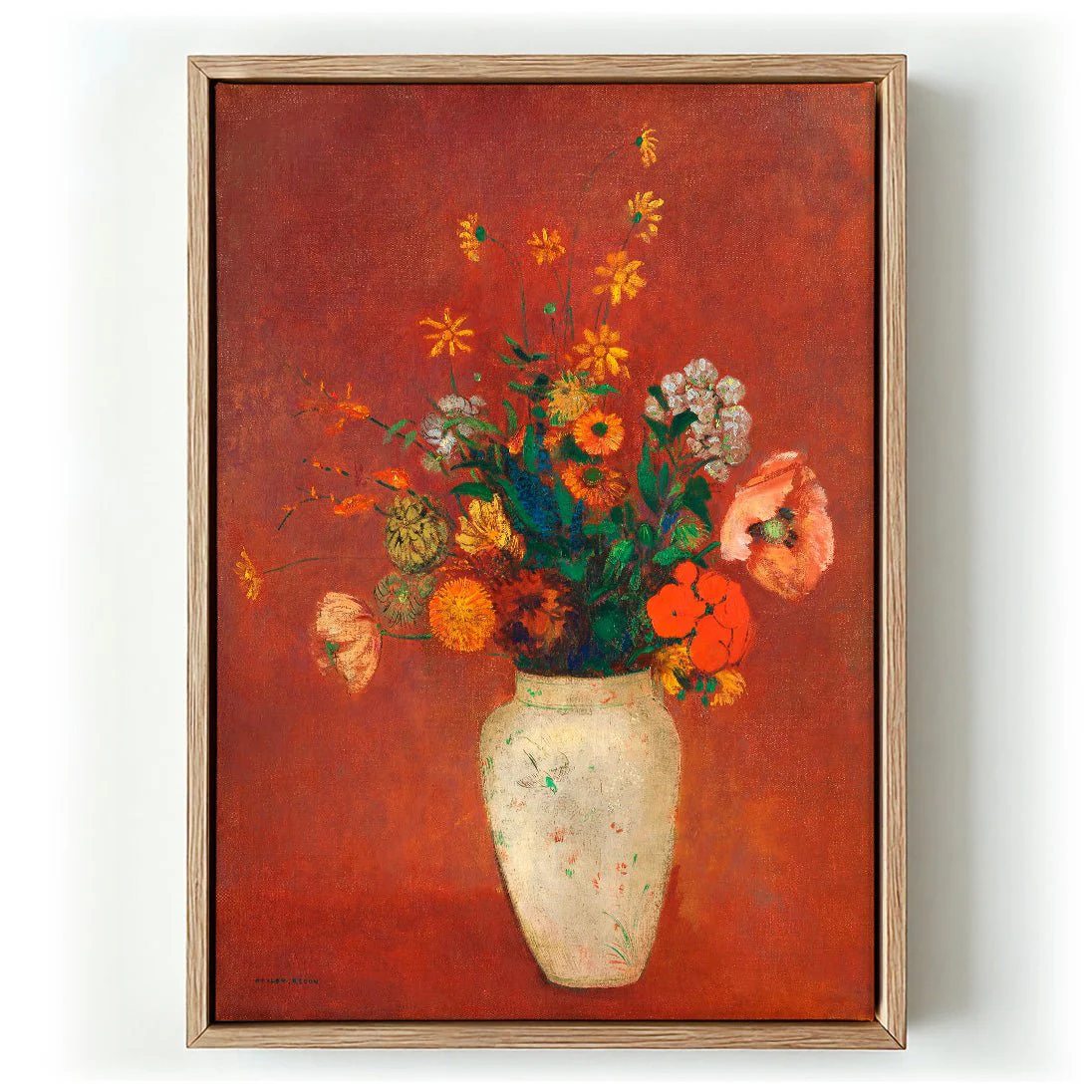 Bouquet in a Chinese Vase Painting by Odilon Redon