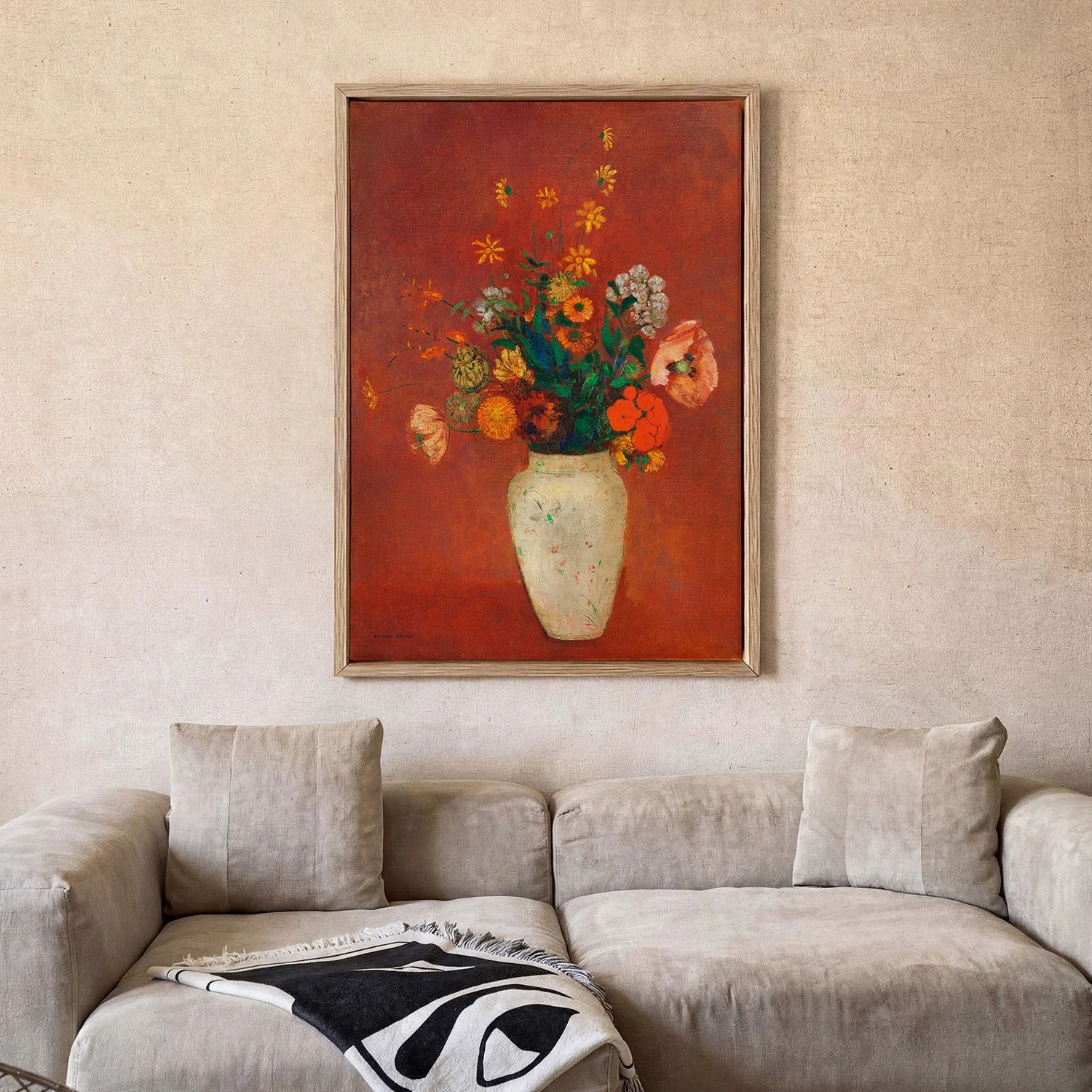 Bouquet in a Chinese Vase Painting by Odilon Redon - Image 2