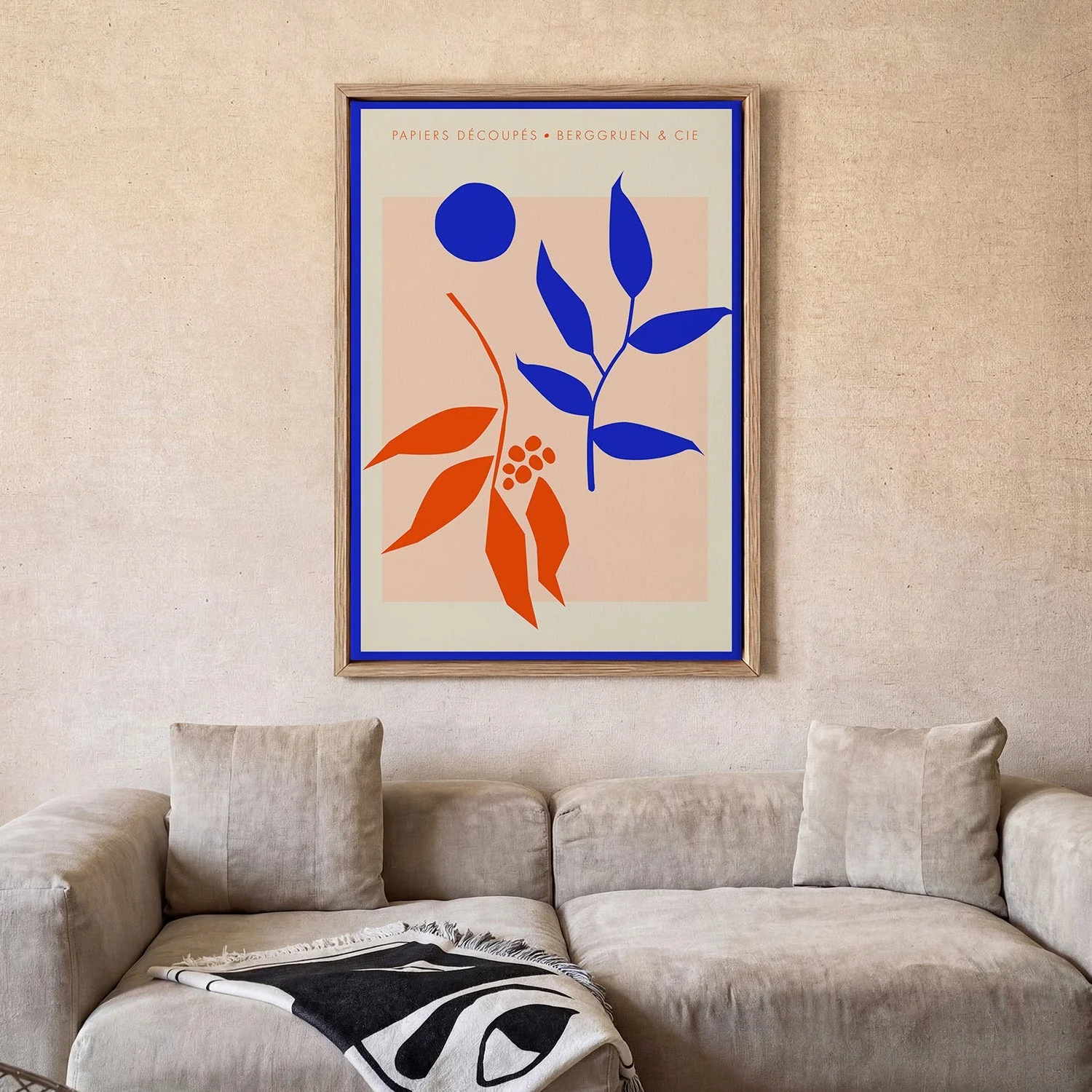 Branches Blue Orange Papiers Découpés Art Exhibition - Image 2
