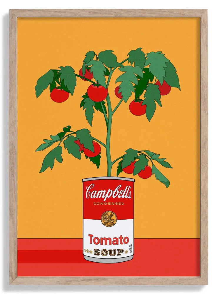 Campbells Soup Tomato Plant Retro Illustration by Retrodrome