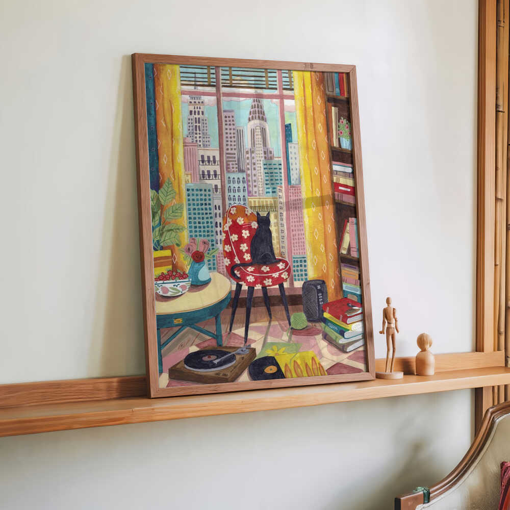 Cat in front of window in New York bright colours by Caroline Bonne Müller - Image 2