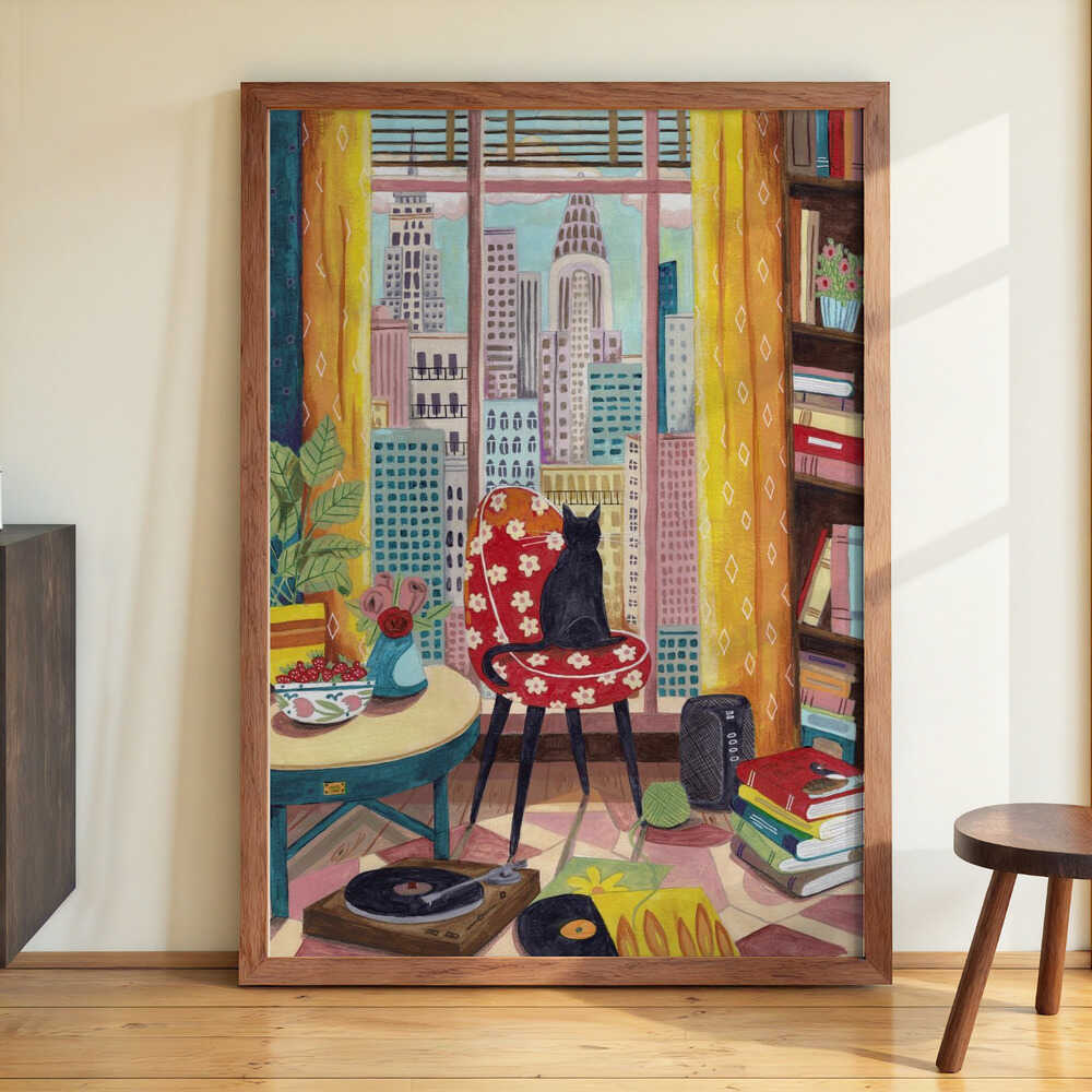 Cat in front of window in New York bright colours by Caroline Bonne Müller - Image 3