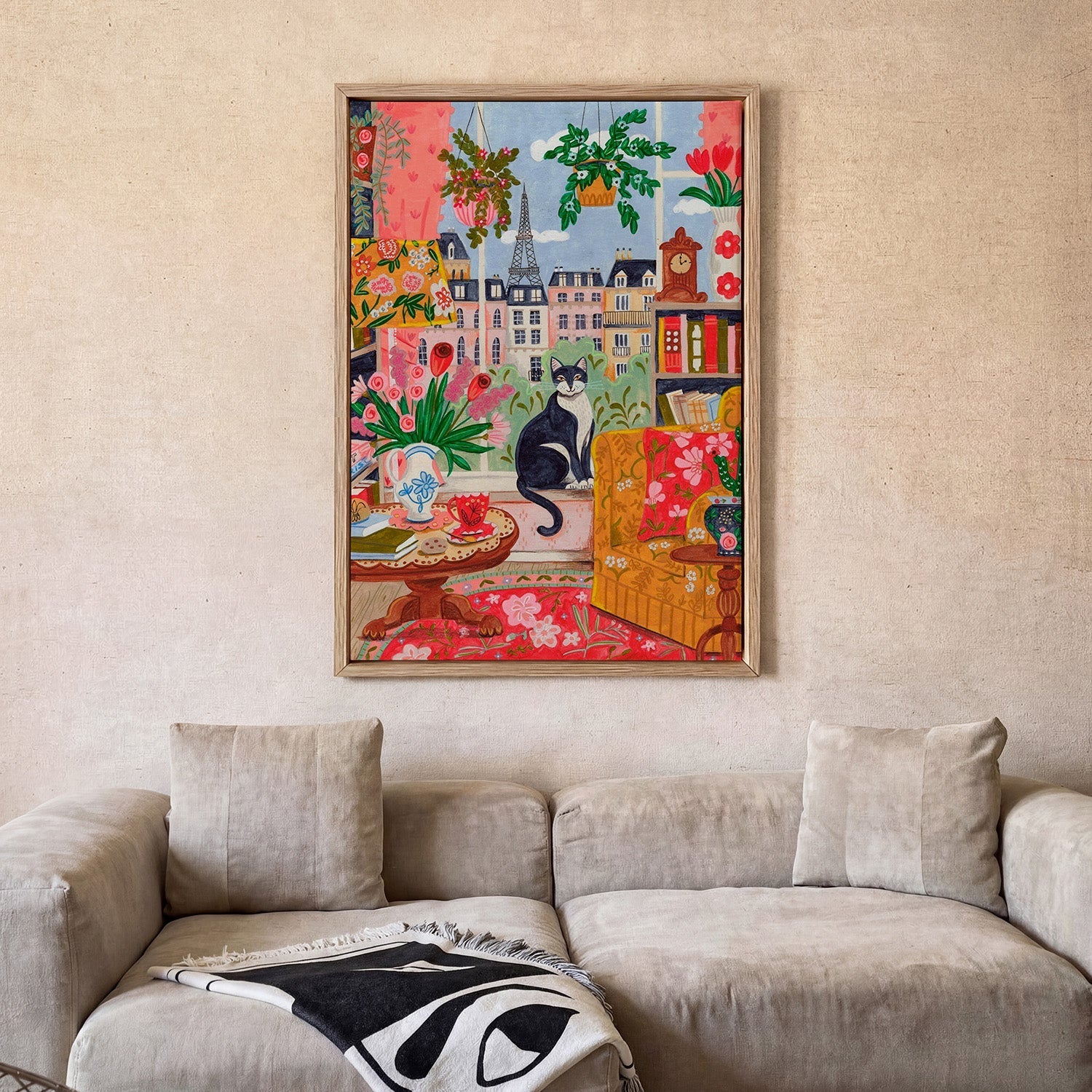 Cat in front of window in Paris bright colours by Caroline Bonne Müller - Image 2