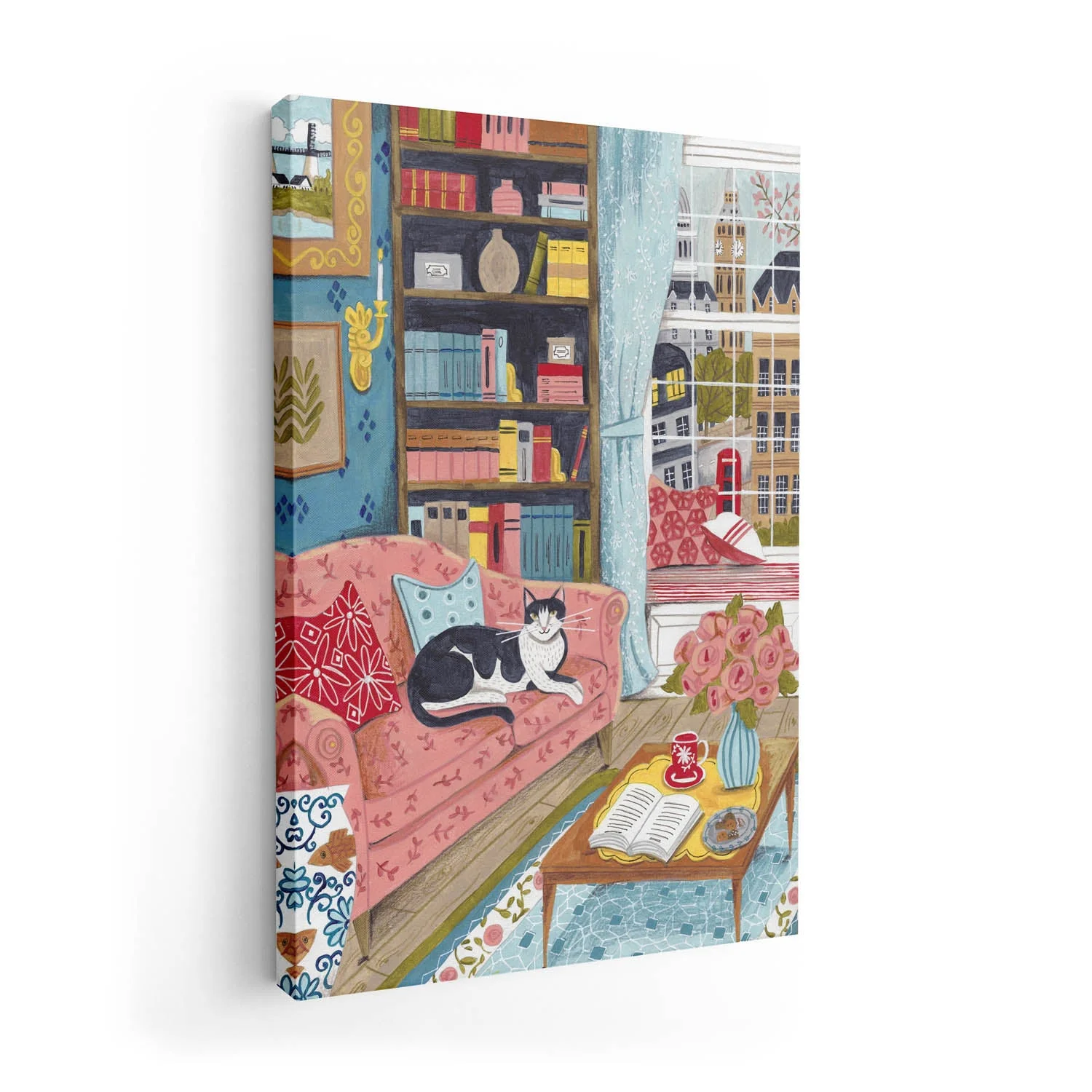 Cat on sofa in London pastel colours by Caroline Bonne Müller - Image 7