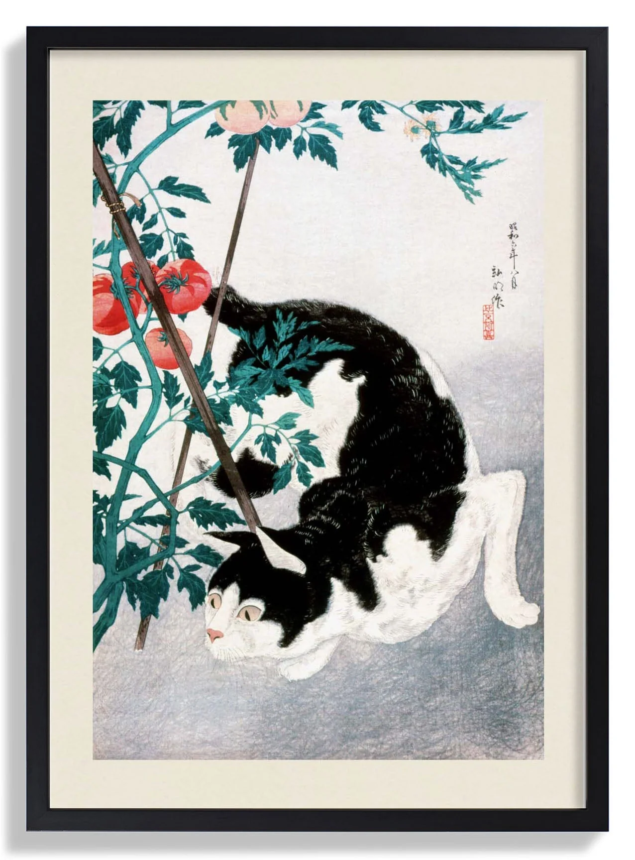 Cat with Tomato by Takahashi Shōtei - Image 3