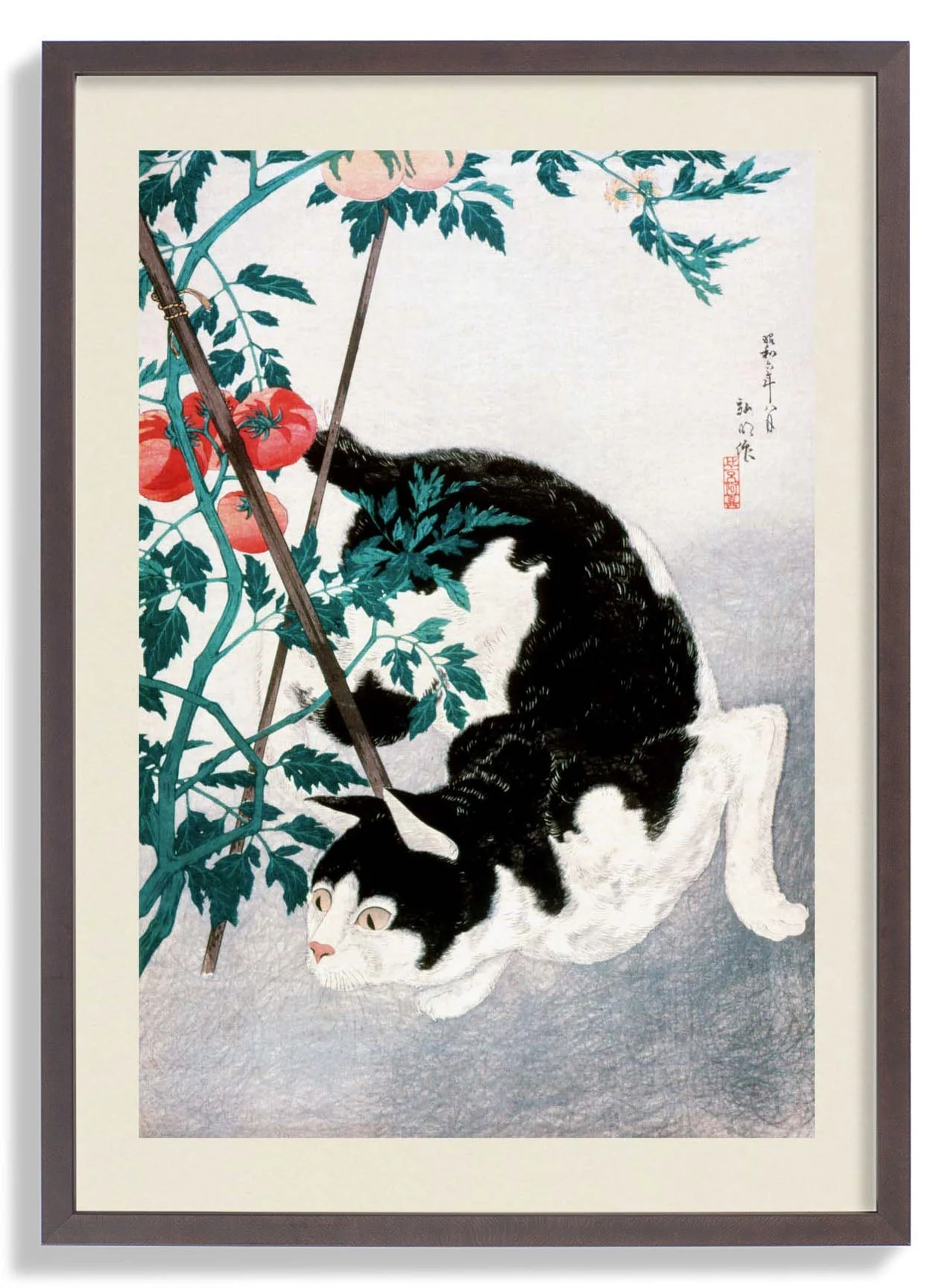 Cat with Tomato by Takahashi Shōtei - Image 4