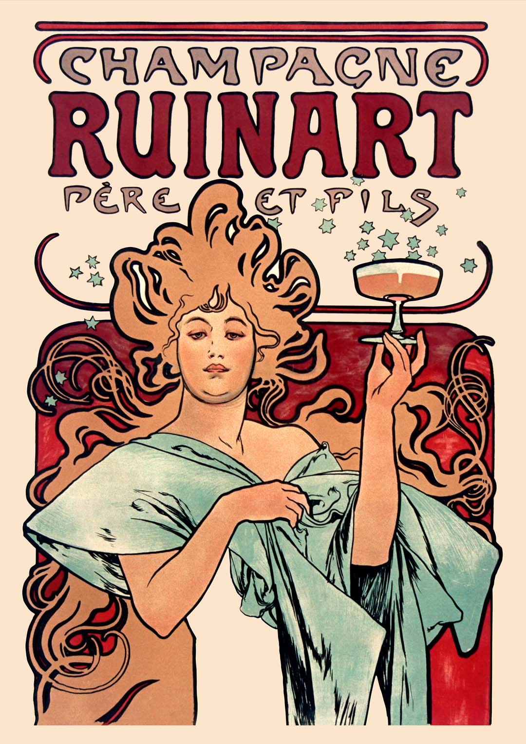 Champagne Ruinart by Alphonse Mucha - Image 8