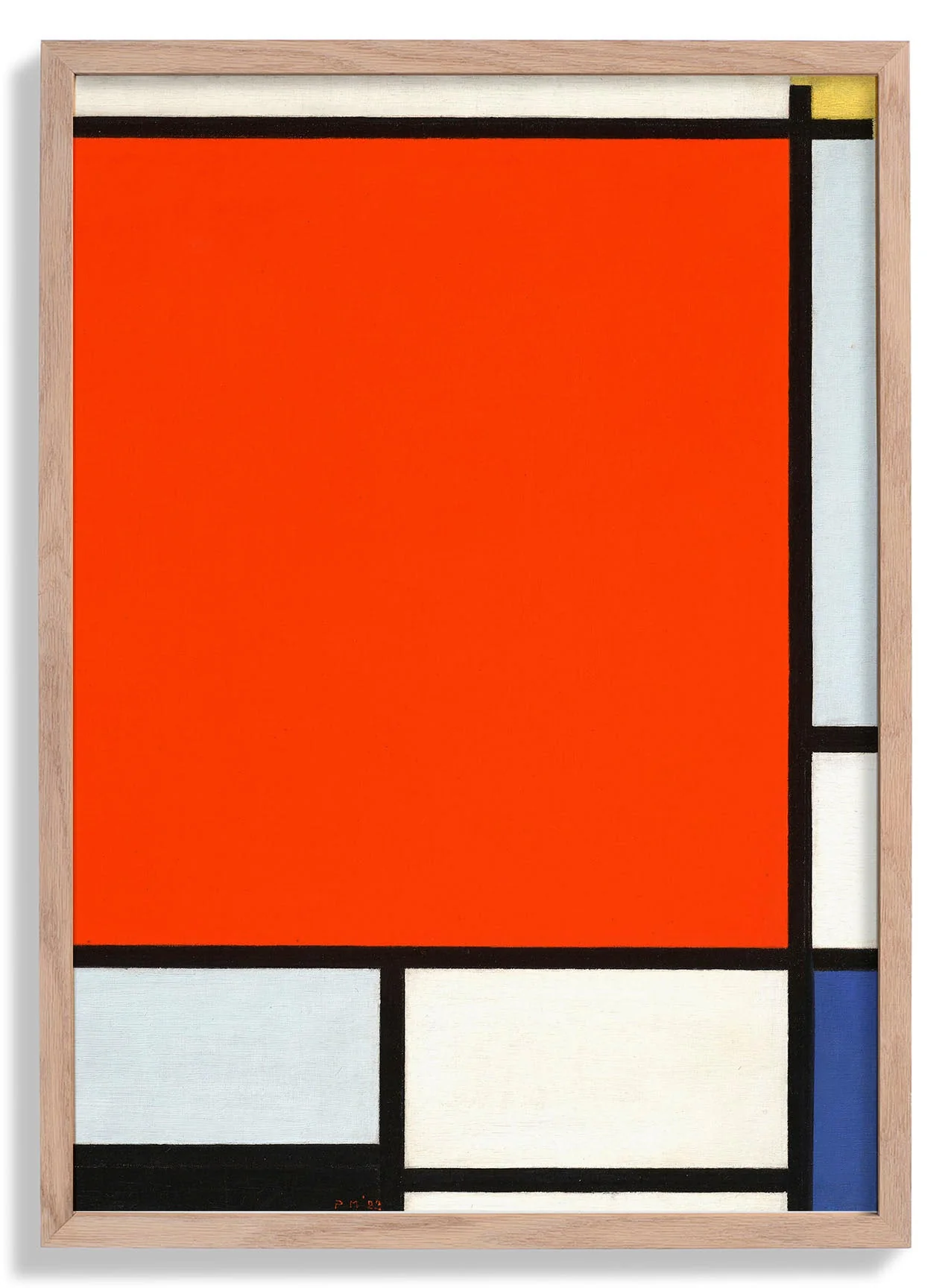 Composition with Large Red Plane, Bluish Gray, Yellow, Black and Blue by Piet Mondrian
