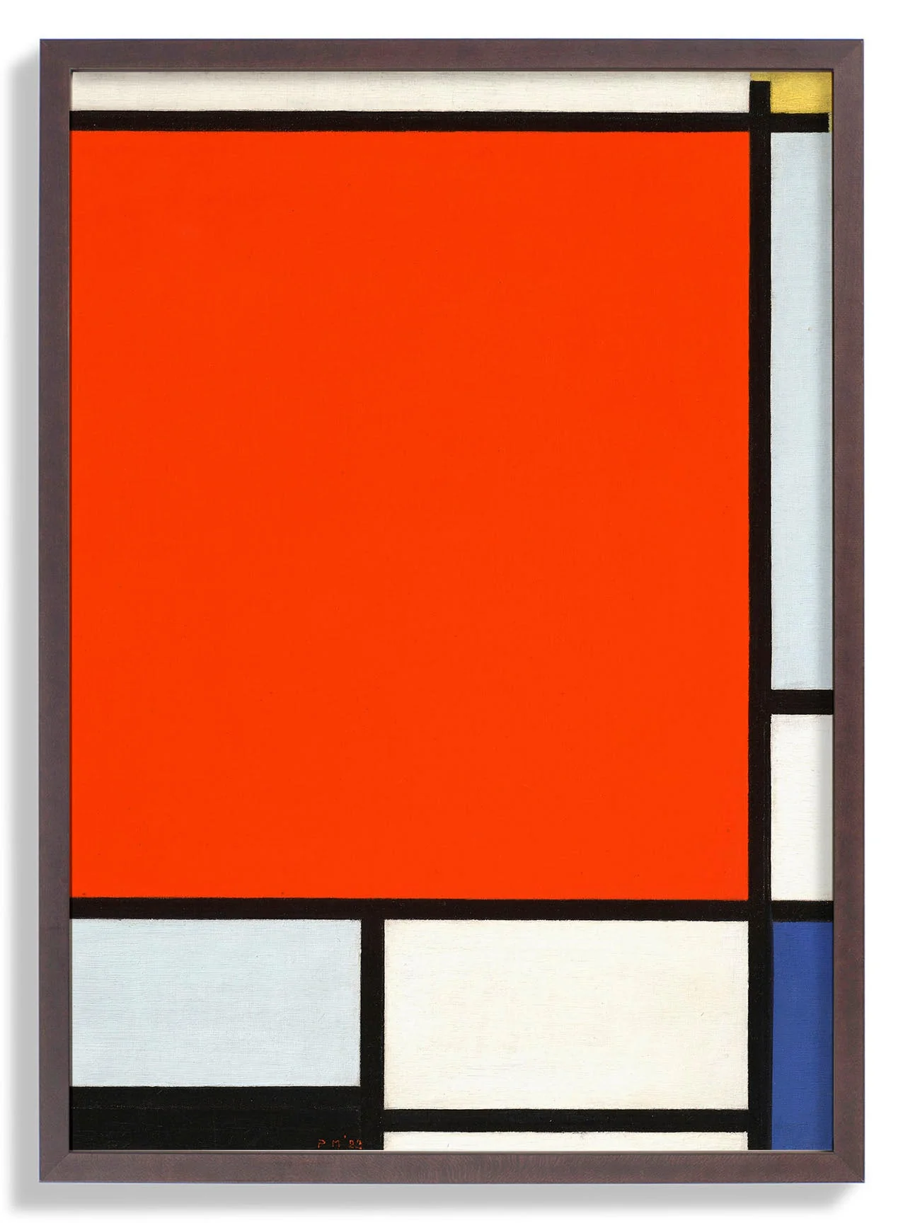 Composition with Large Red Plane, Bluish Gray, Yellow, Black and Blue by Piet Mondrian - Image 6