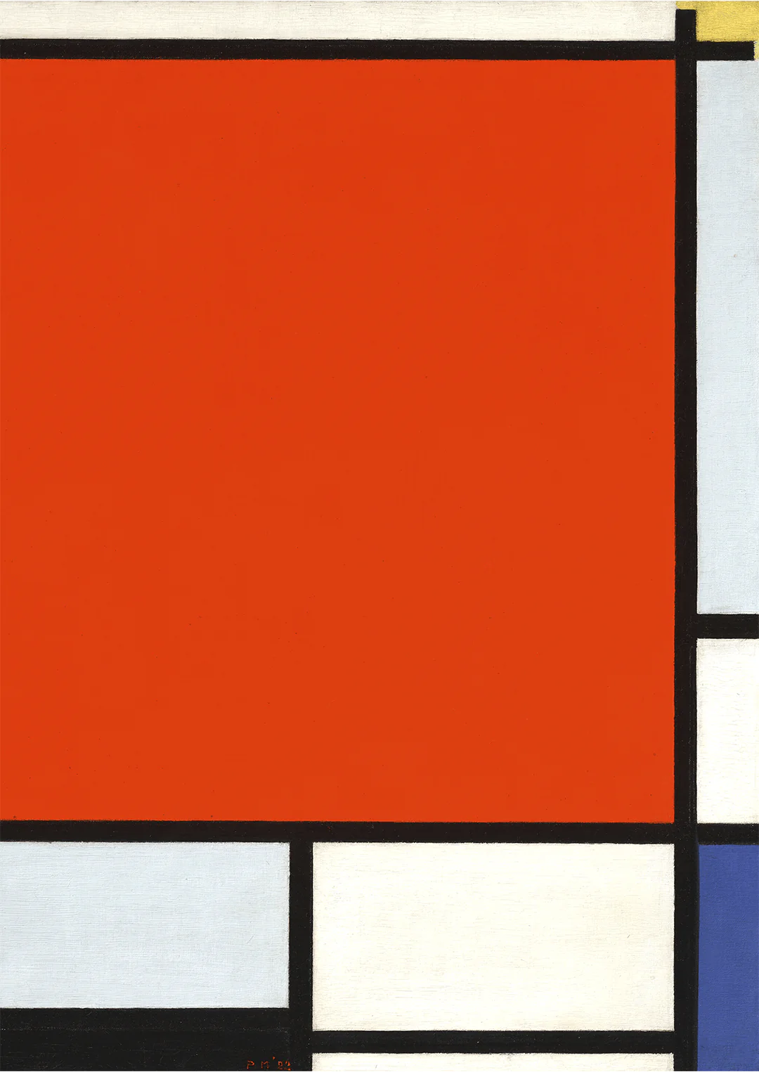 Composition with Large Red Plane, Bluish Gray, Yellow, Black and Blue by Piet Mondrian - Image 8