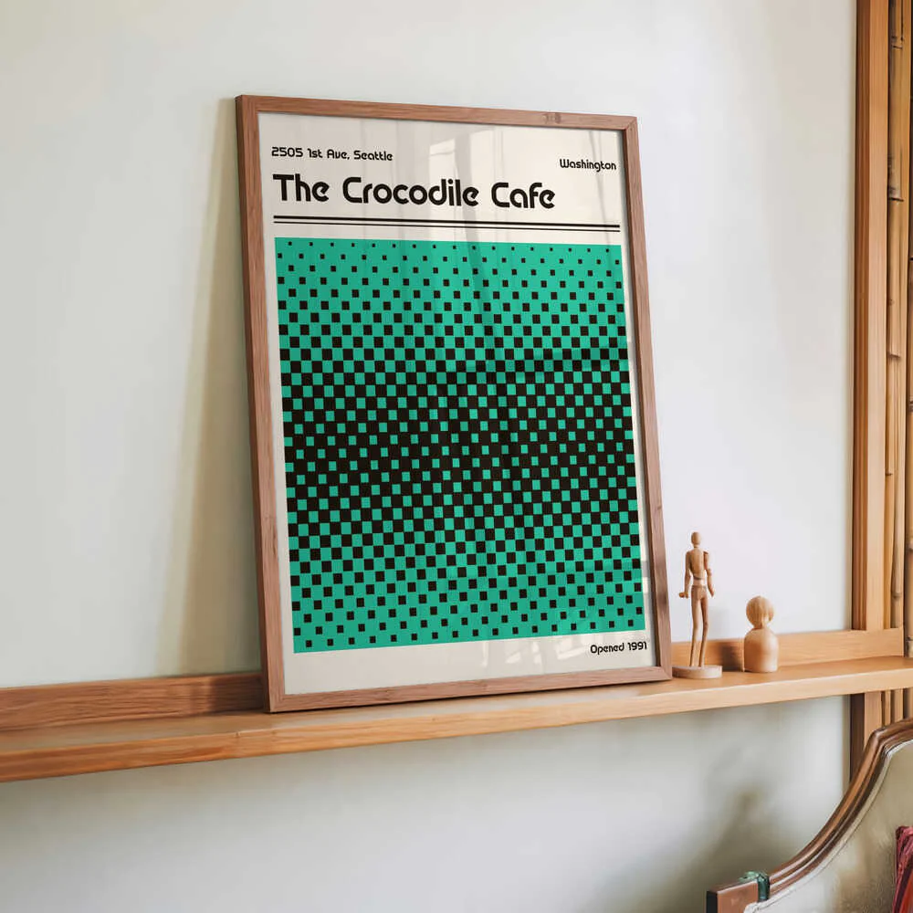 Crocodile Cafe Retro Poster by Retrodrome - Image 2