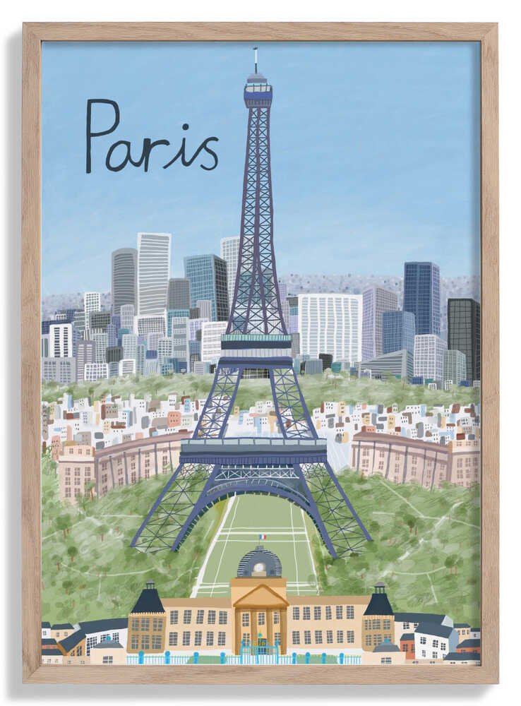 Eiffel Tower with Paris City in Background by Artist Carla Daly